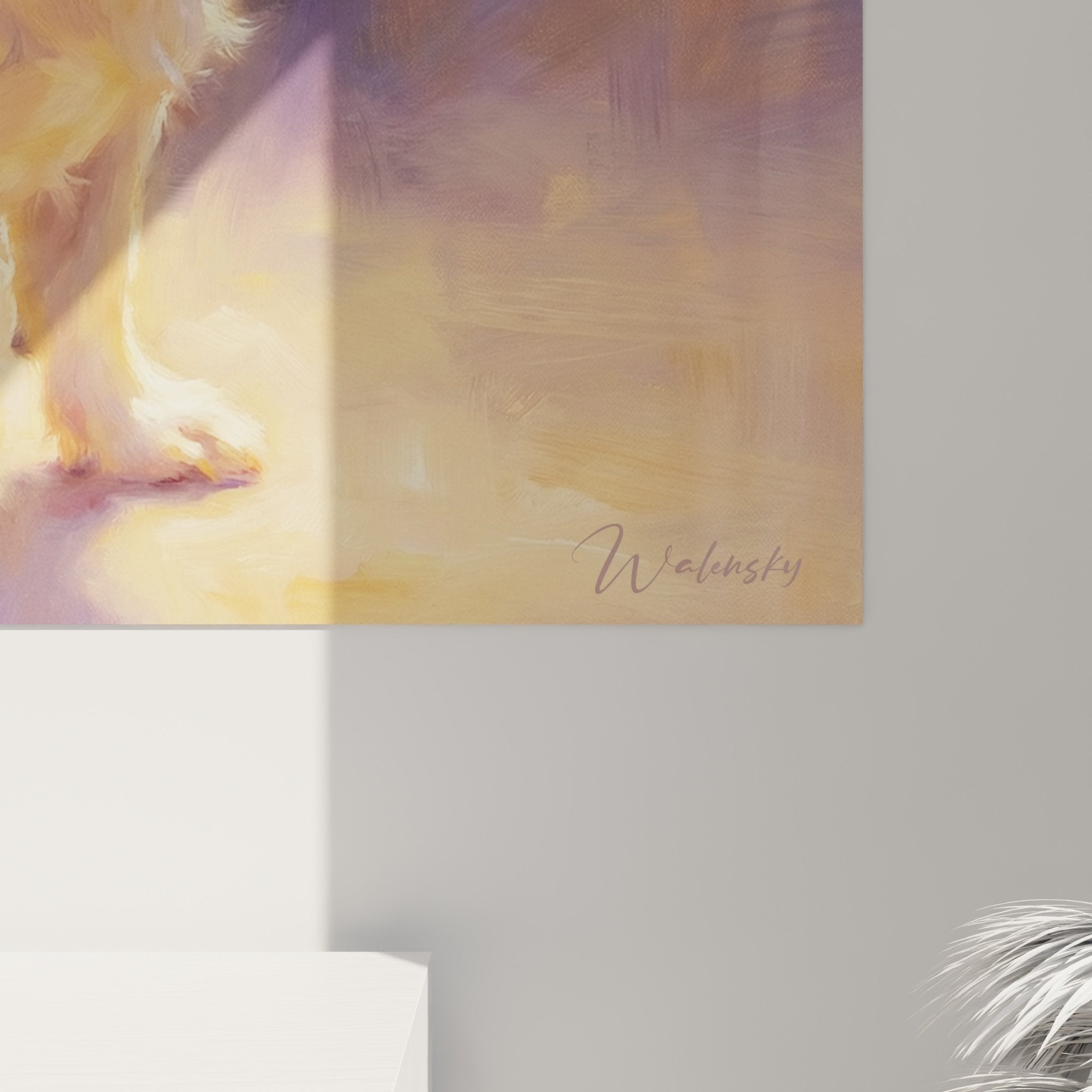 Vue d'ensemble tableau Jack Russel Terrier portrait animalier tons chauds décoration murale