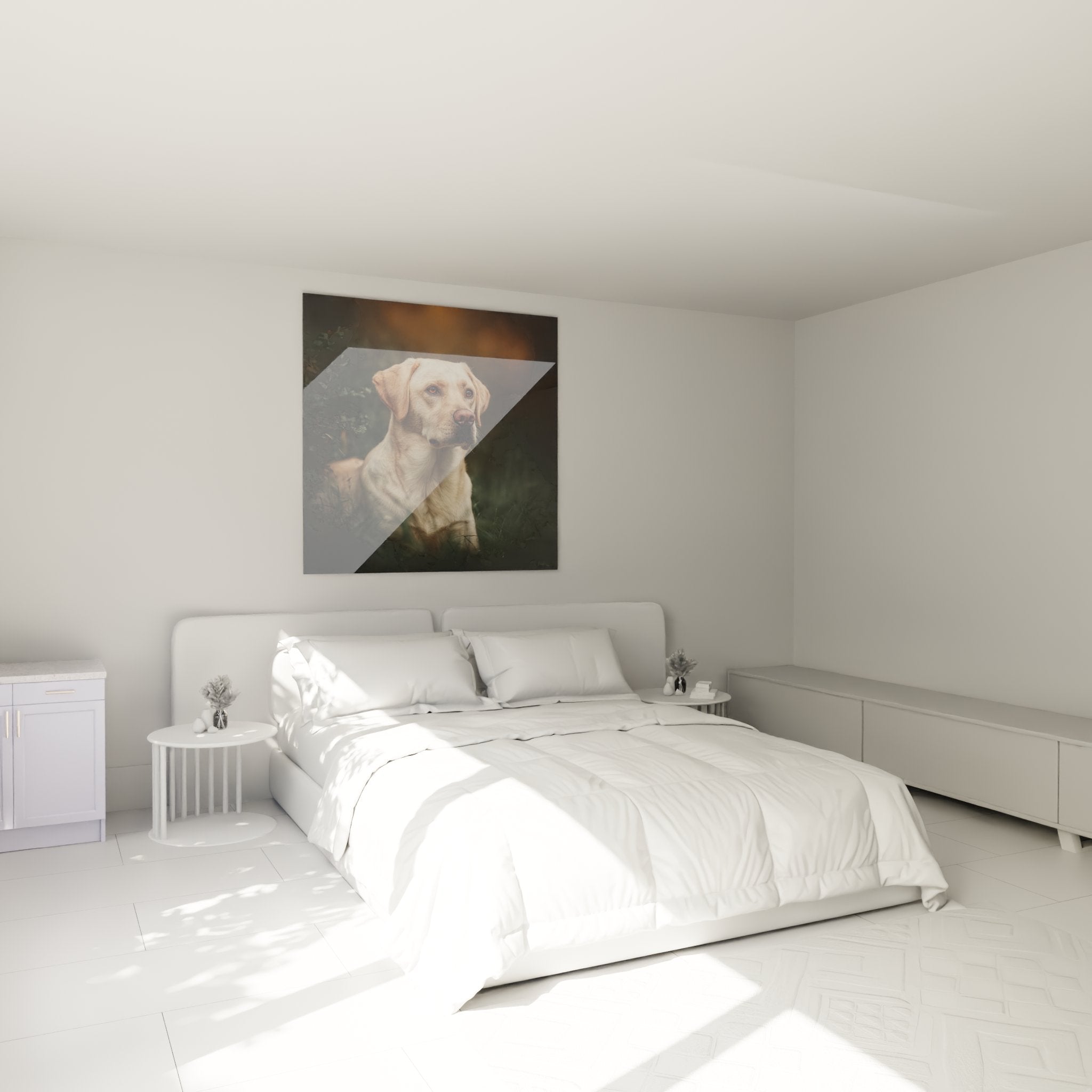 Beige labrador wall art master bedroom calm decor natural neutral tones