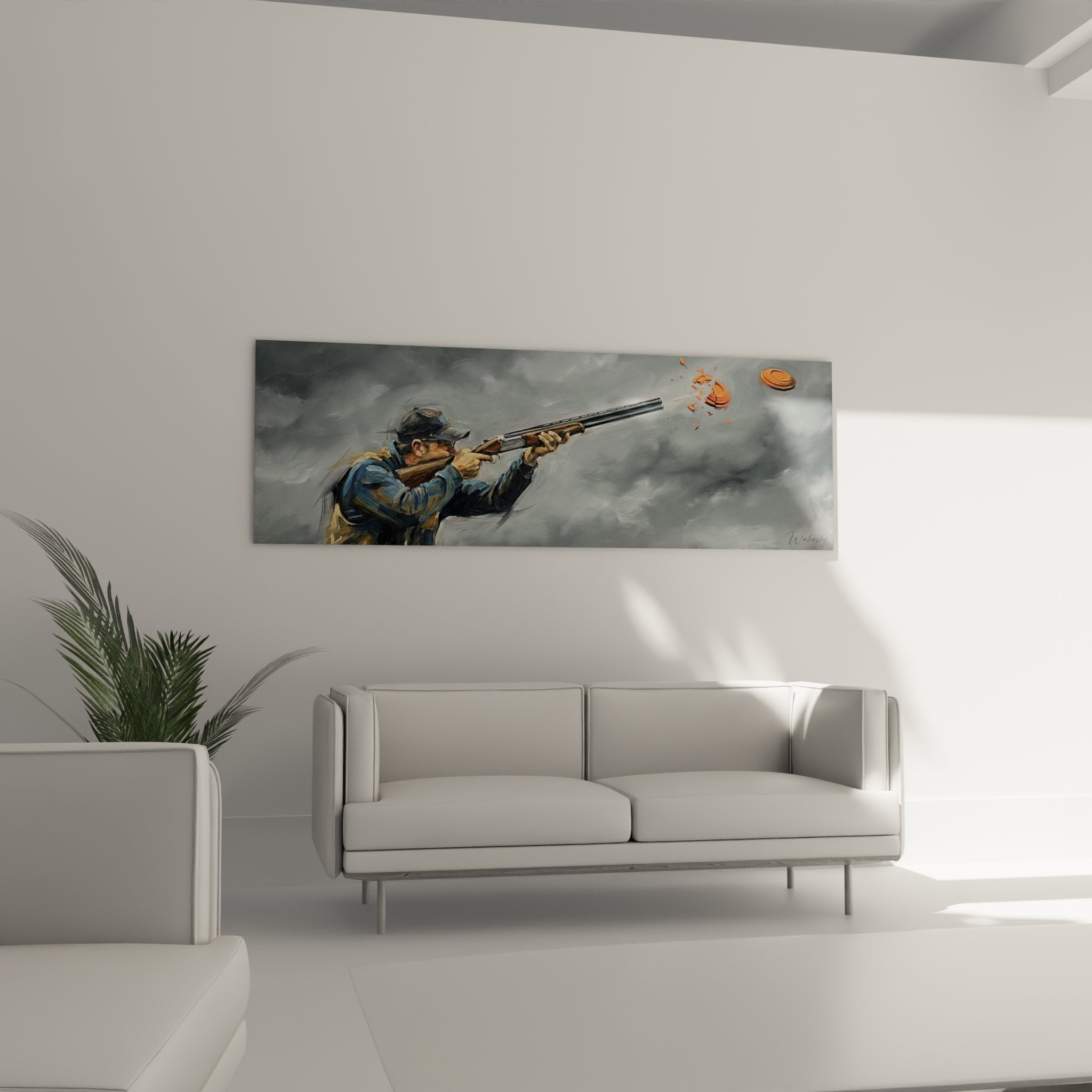 Detail painting clay shooting marksman cap rifle artistic precision