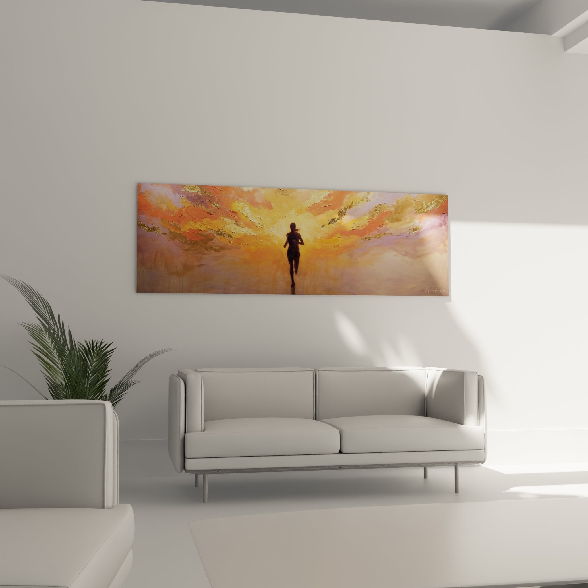 Détail peinture coureur technique artistique coups pinceau expressifs art sportif