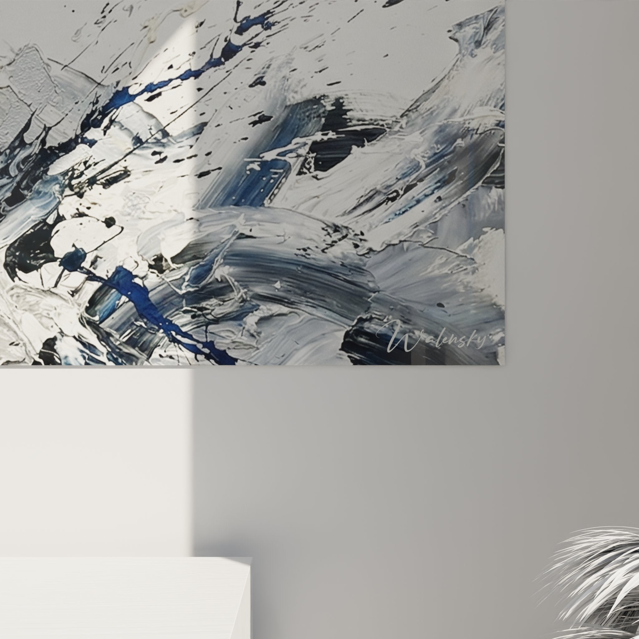 Gesamtansicht abstraktes Berggemälde Panoramaformat Wanddekoration alpin