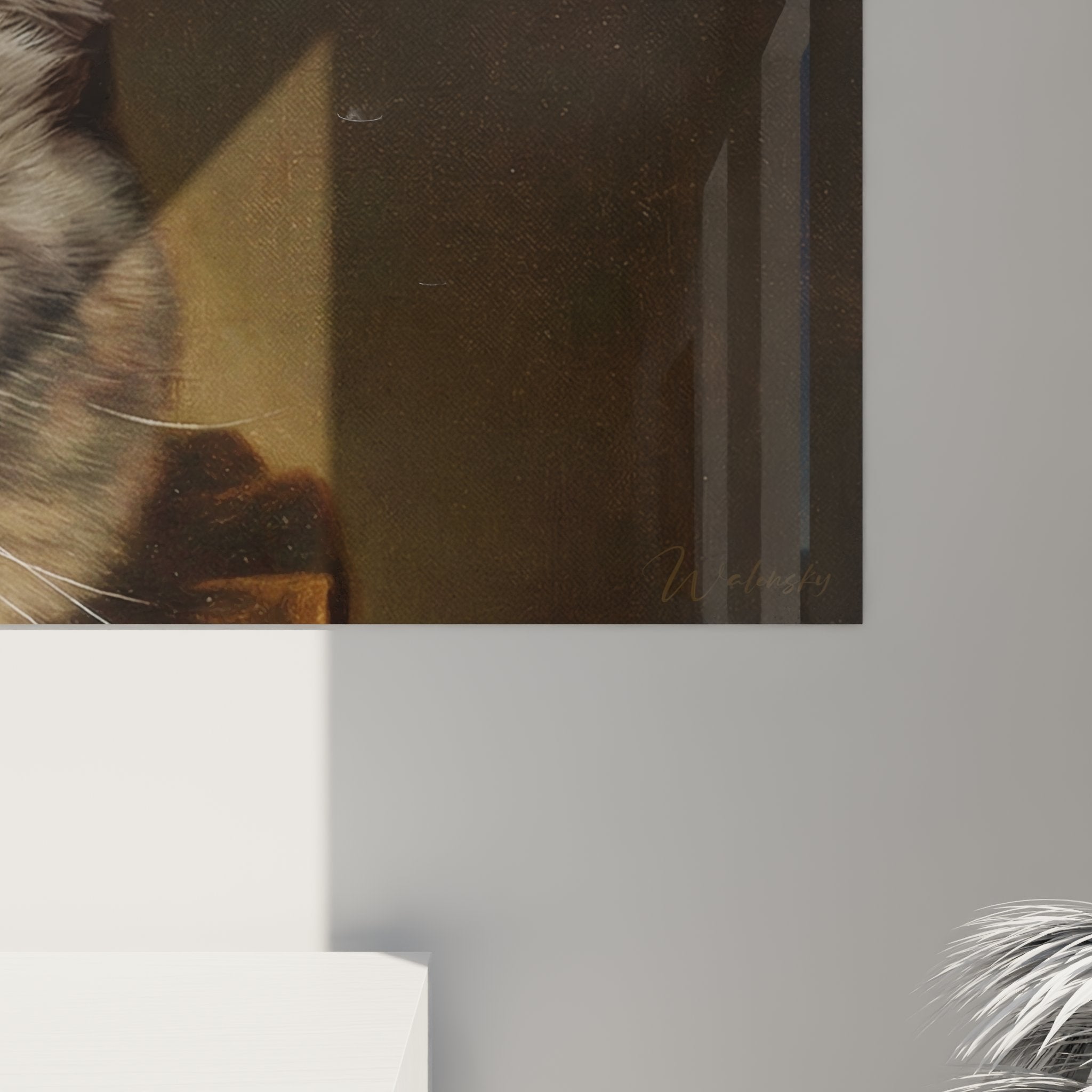 Panoramica quadro murale gatto Exotic Shorthair, formato panoramico, arredamento artistico contemporaneo