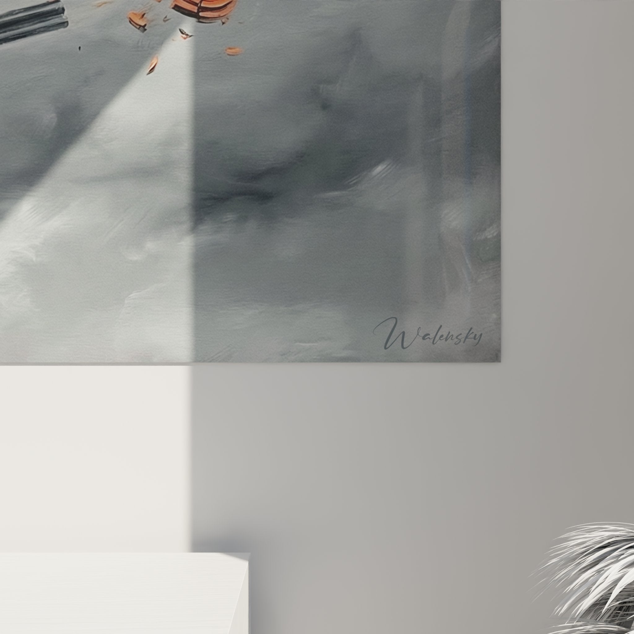 Overhead view ball-trap wall art interior decoration sports artwork