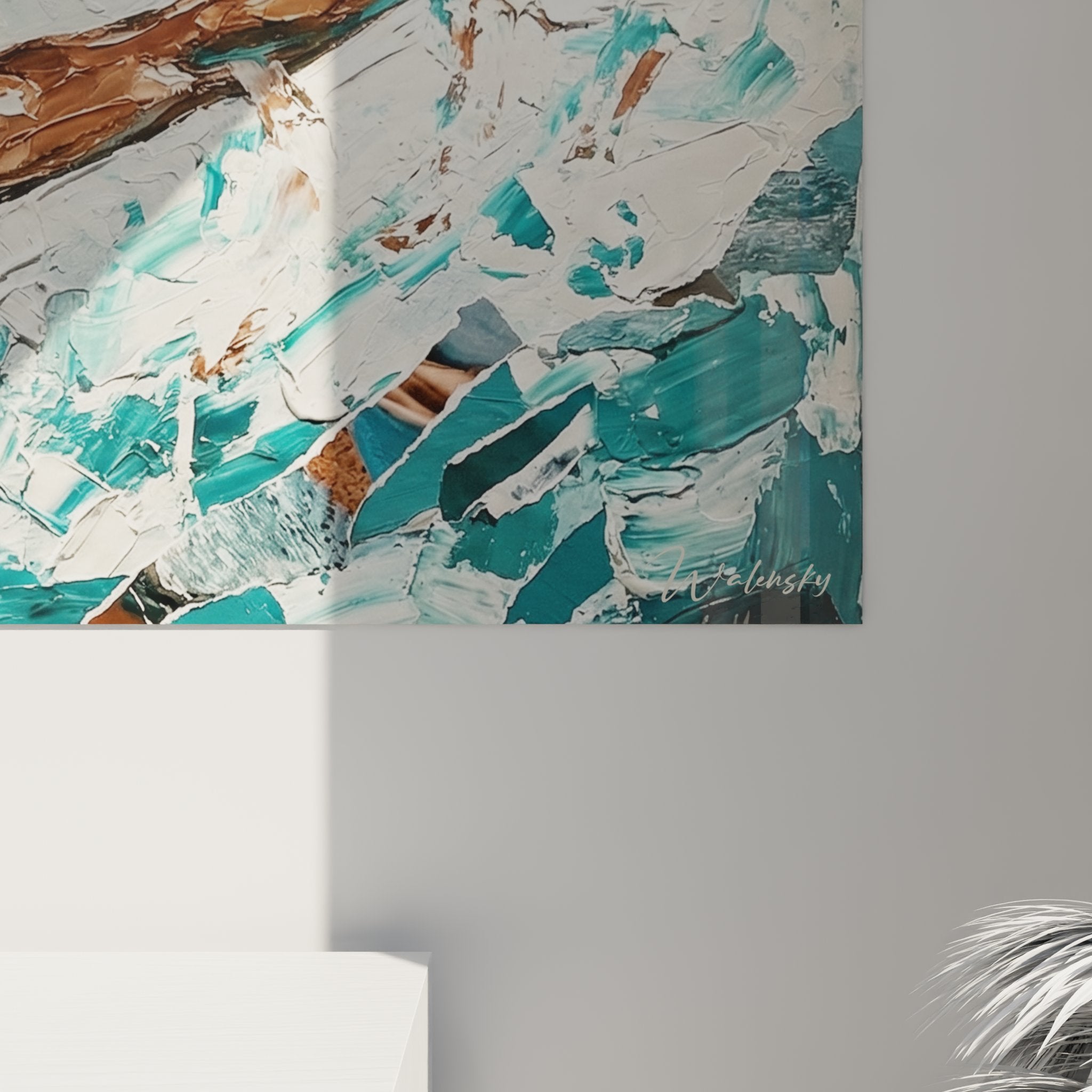 Vue ensemble tableau nageur plongée format panoramique, art mural natation decoration interieure