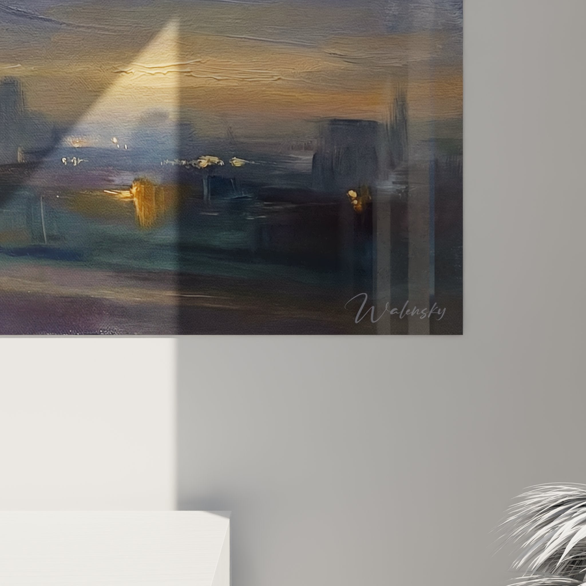 Overview wall art runner running in contemporary interior decoration sport