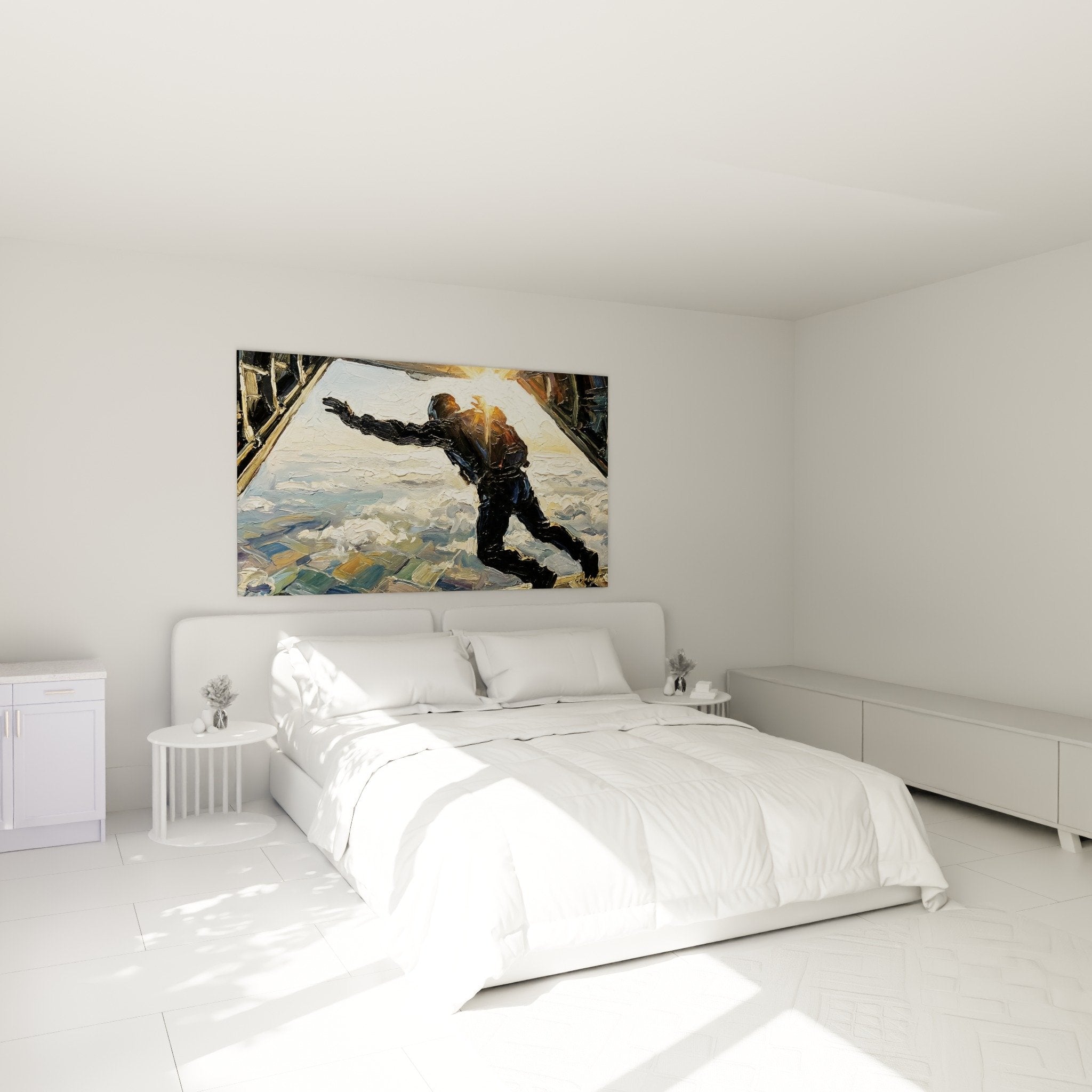 Fallschirmspringer Wolken Wandbild Schlafzimmer moderne Wanddekoration Abenteuer-Atmosphäre Fallschirm-Edition