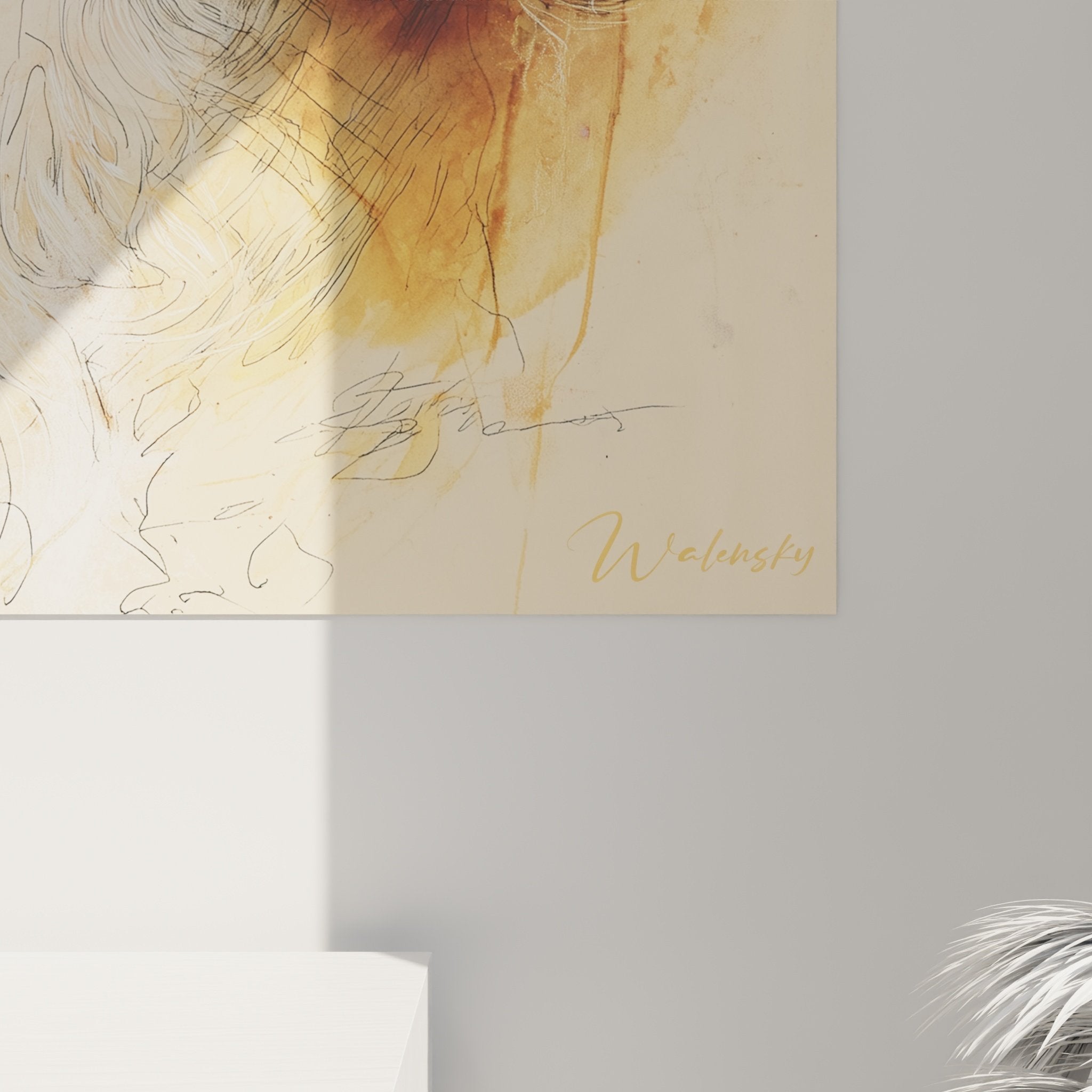 Vue d'ensemble du portrait canin aux nuances caramel dans intérieur contemporain lumineux