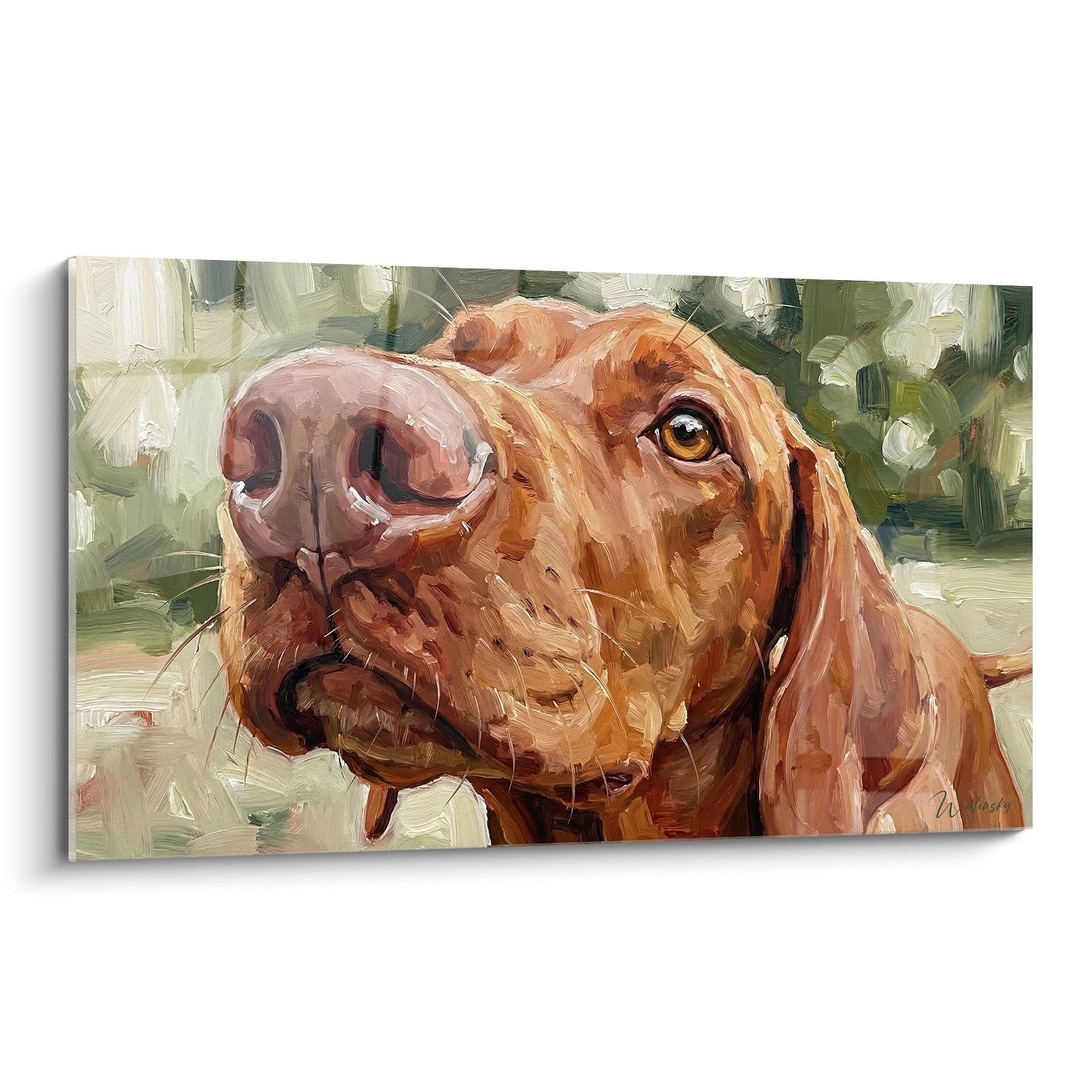 portrait-vizsla-roux-peinture-chien-regard-dore-art-canin-moderne
