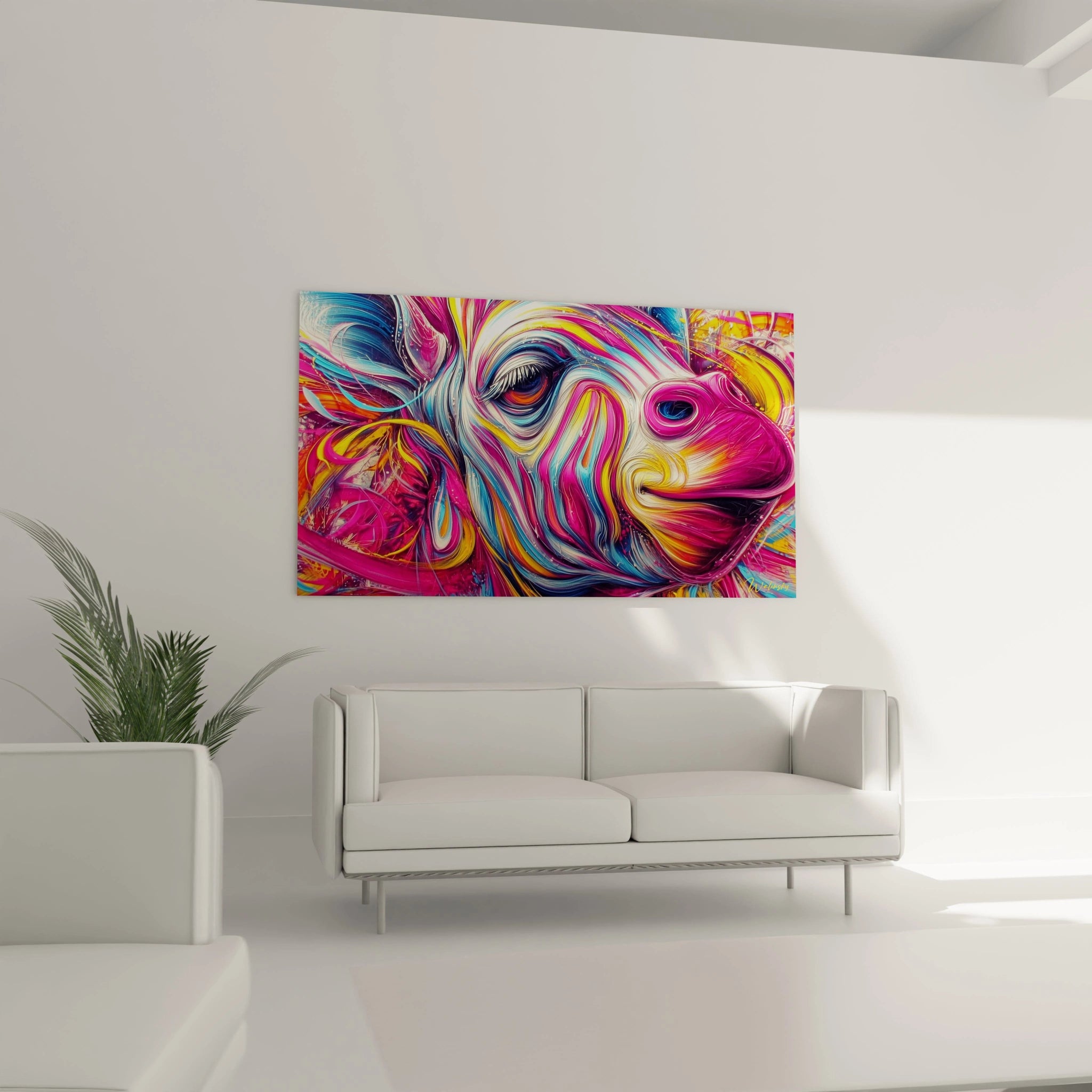 Détail gros plan tableau tourbillons abstraits couleurs vives texture peinture moderne artistique