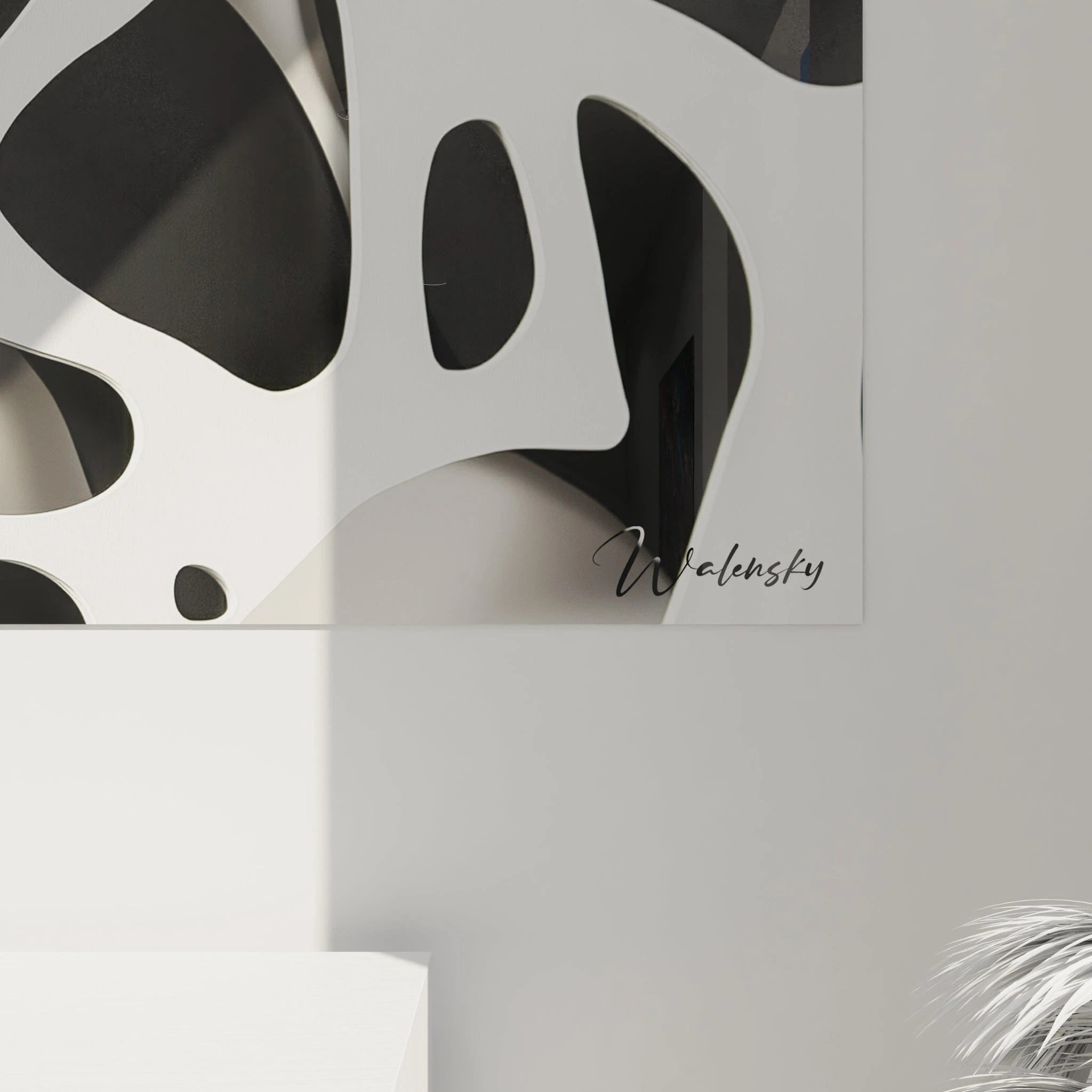 Tableau tacheté noir et blanc de Walensky, décor moderne pour un intérieur stylé