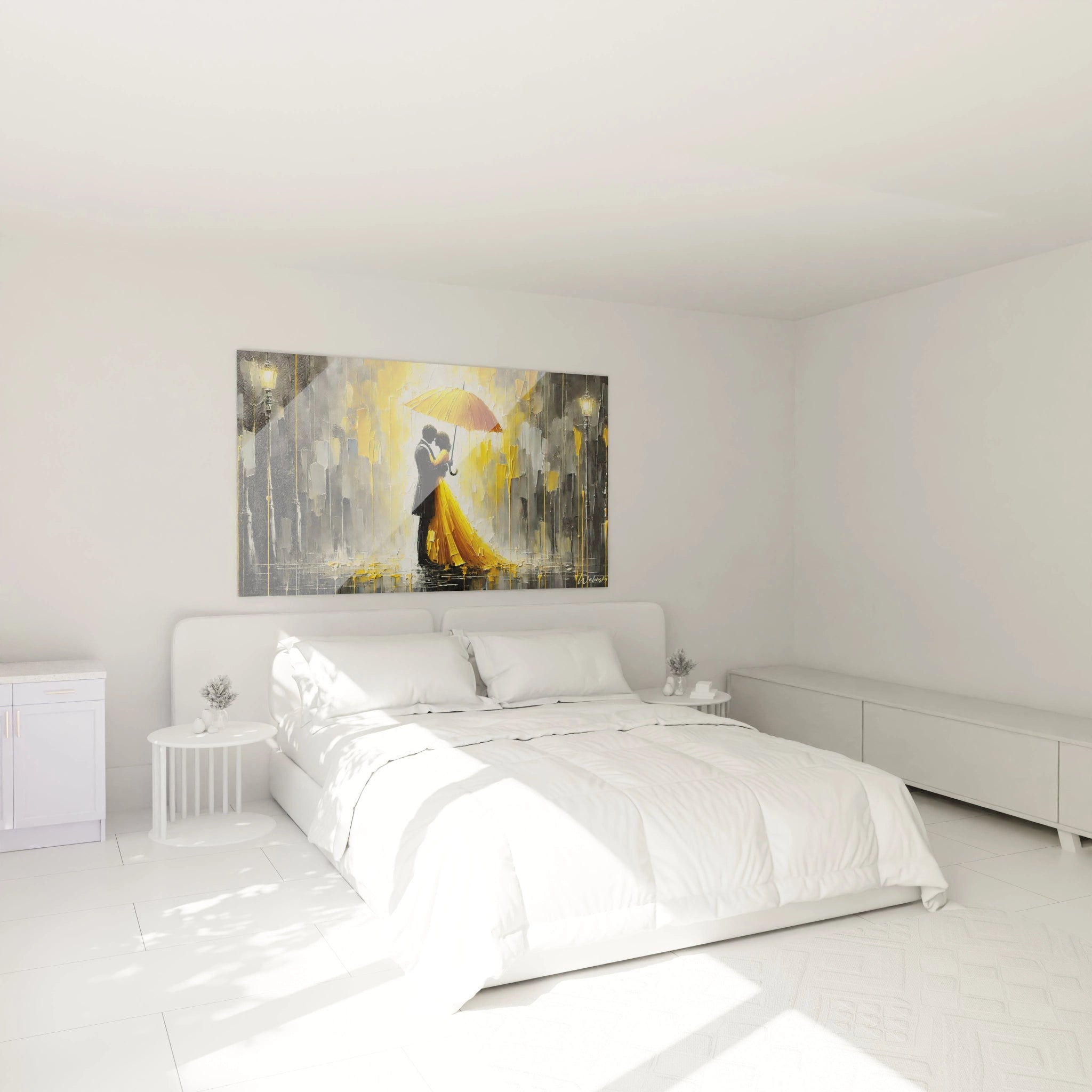 Transformez votre chambre avec ce tableau romantique au-dessus du lit, une touche de tendresse et de chaleur pour des nuits empreintes d'émotion.