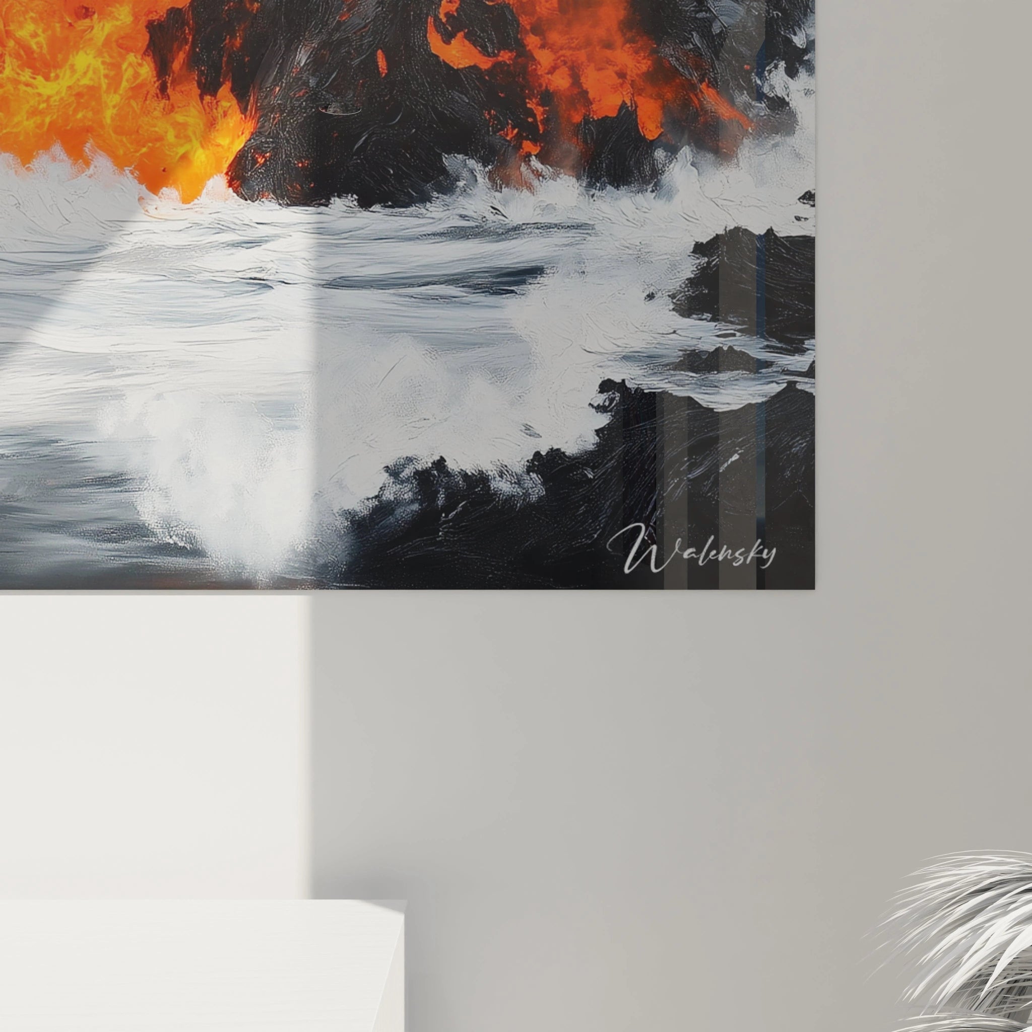 Tableau expressionniste abstrait de Walensky avec des couleurs vives et des formes dynamiques