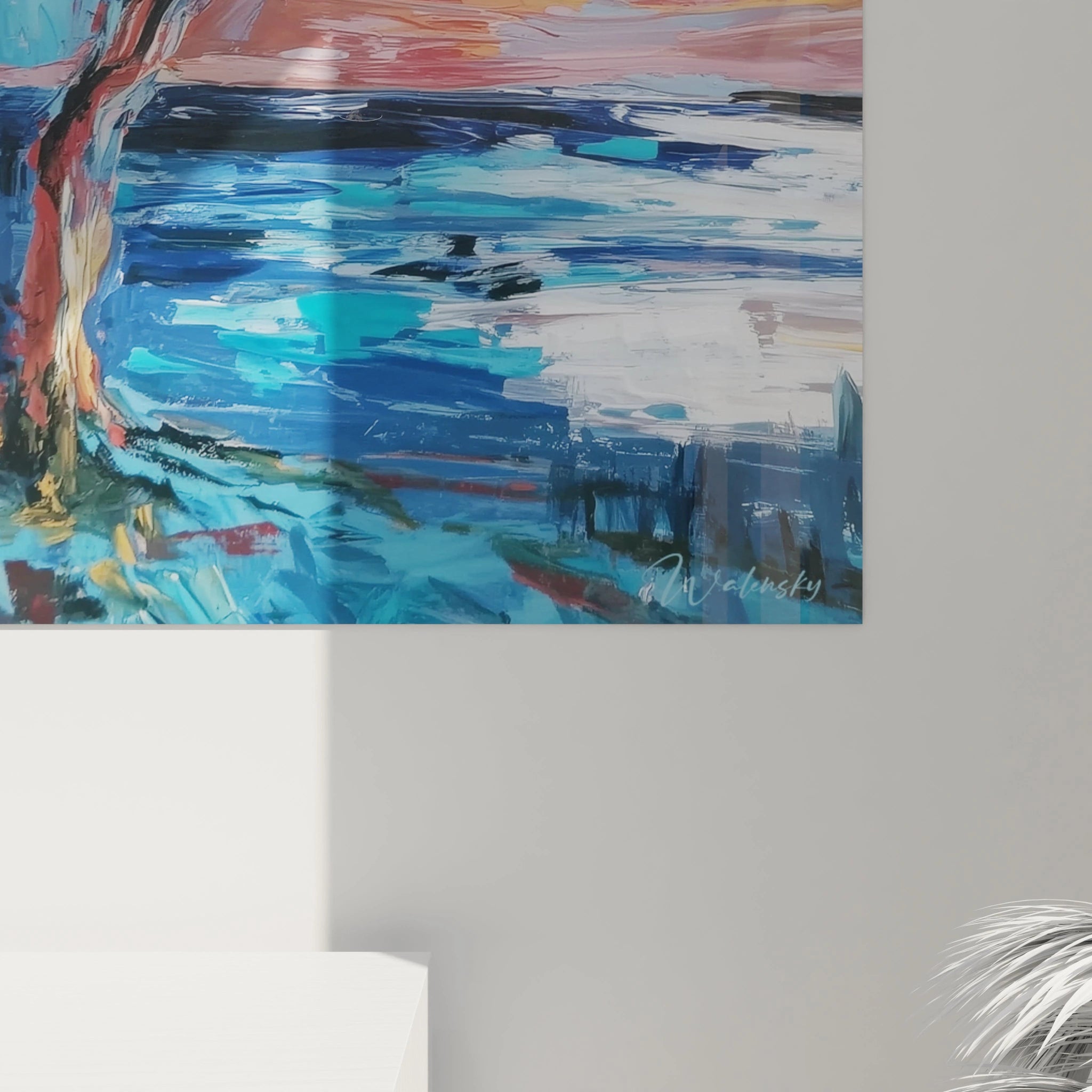 Tableau mural baobab africain moderne avec des couleurs vibrantes et un style contemporain