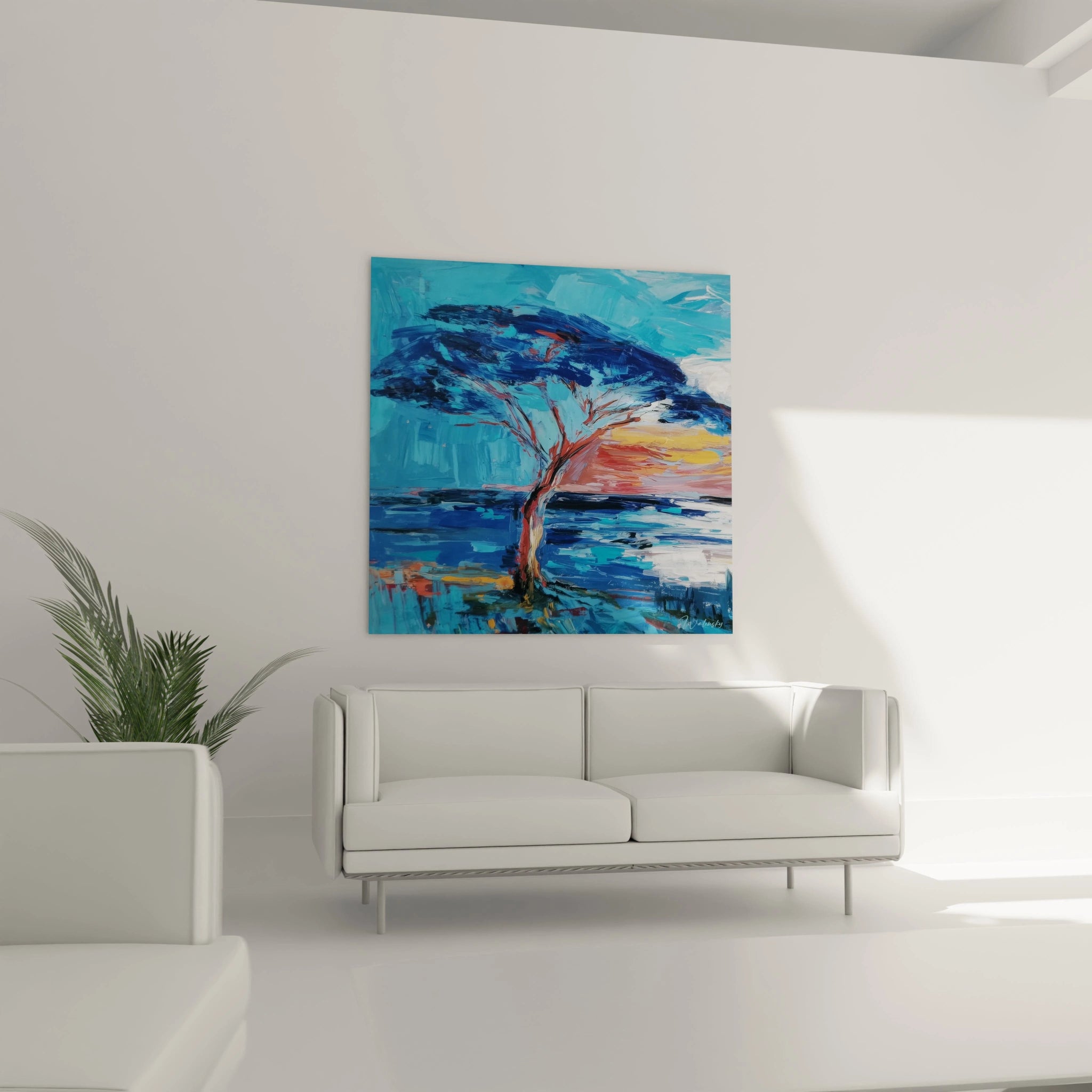 Tableau baobab africain moderne coloré ajoutant une touche artistique à votre décoration intérieure