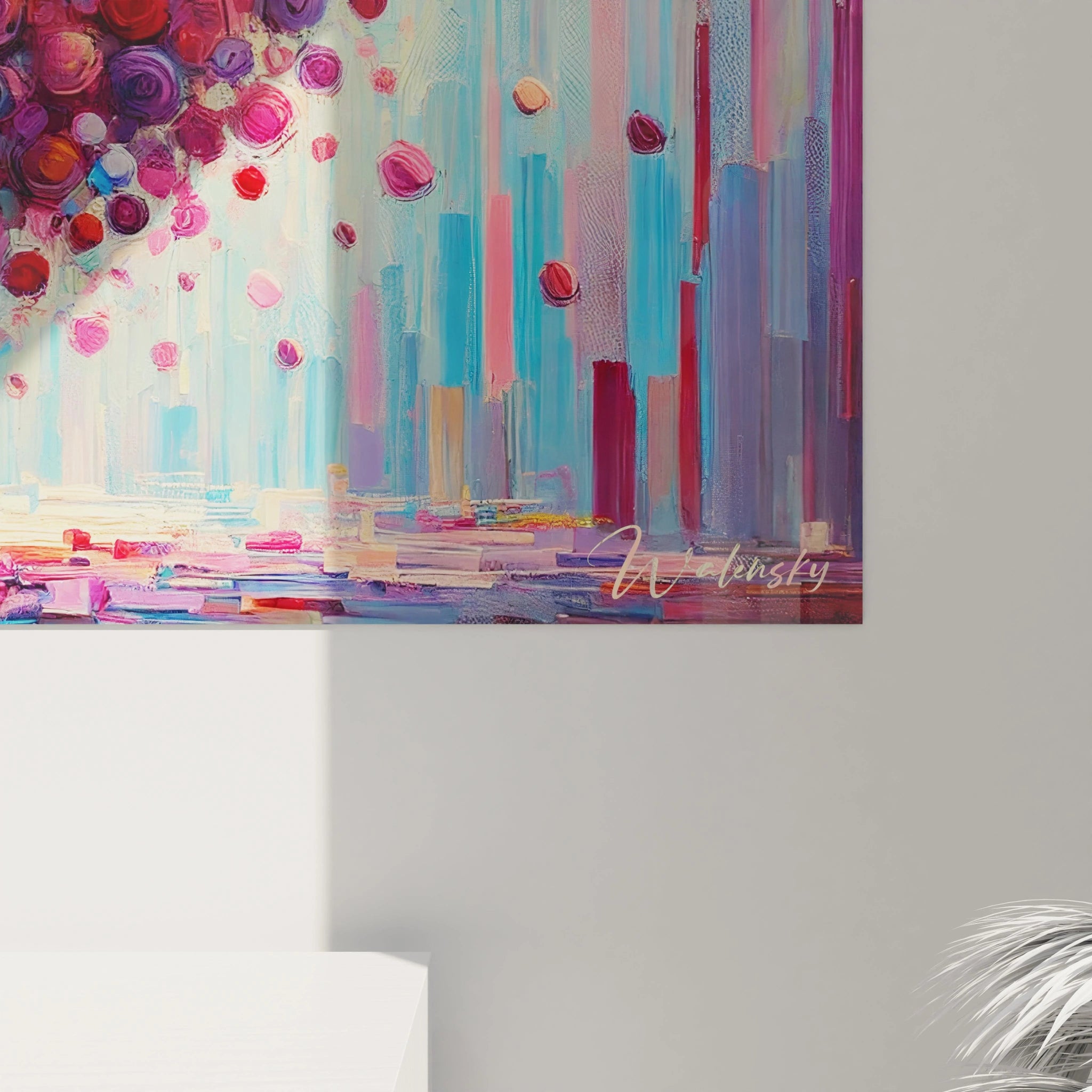 vue rapprochee du tableau Arbre avec ses details harmonieux Ce tableau arbre illumine votre decoration avec ses teintes vivantes et ses formes circulaires