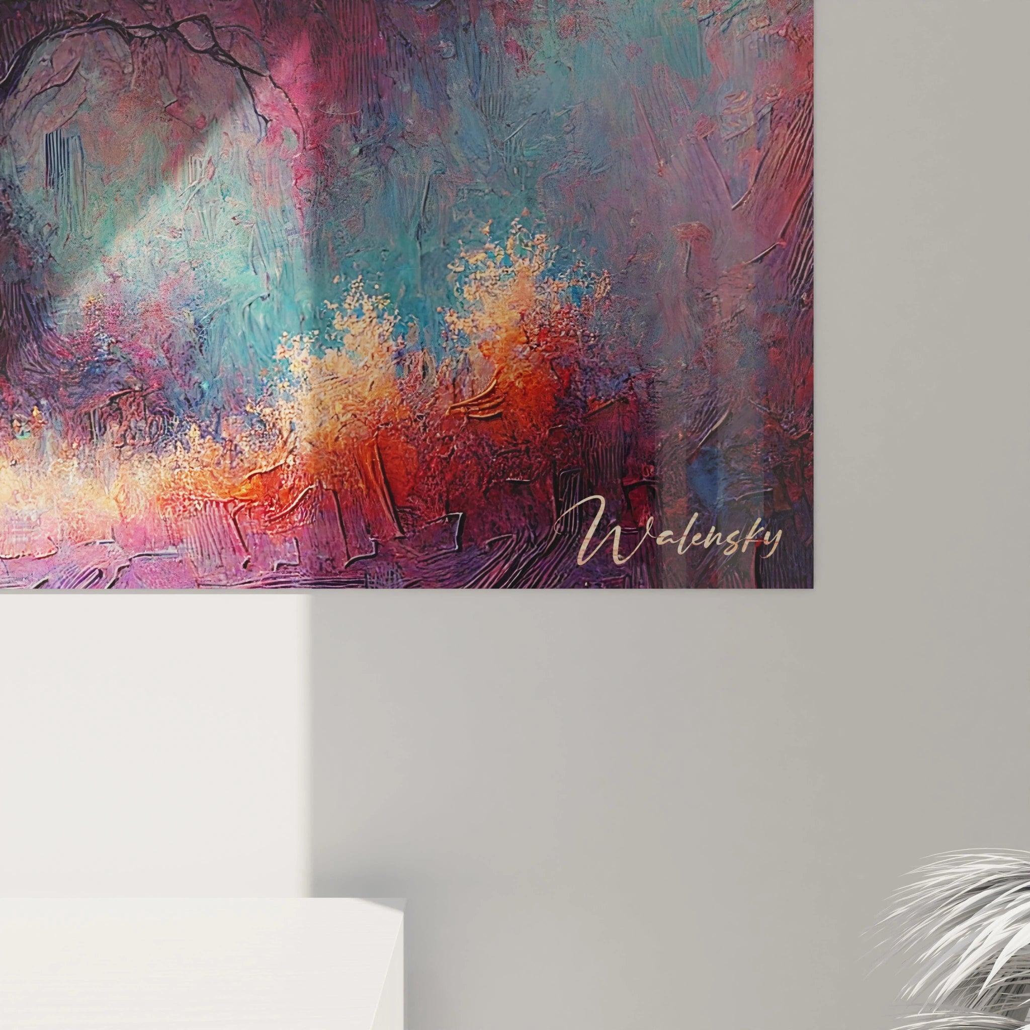 Découvrez les détails fascinants de ce tableau arbre de vie en gros plan. Ses nuances éclatantes et textures vibrantes capturent l'essence même de la vie.