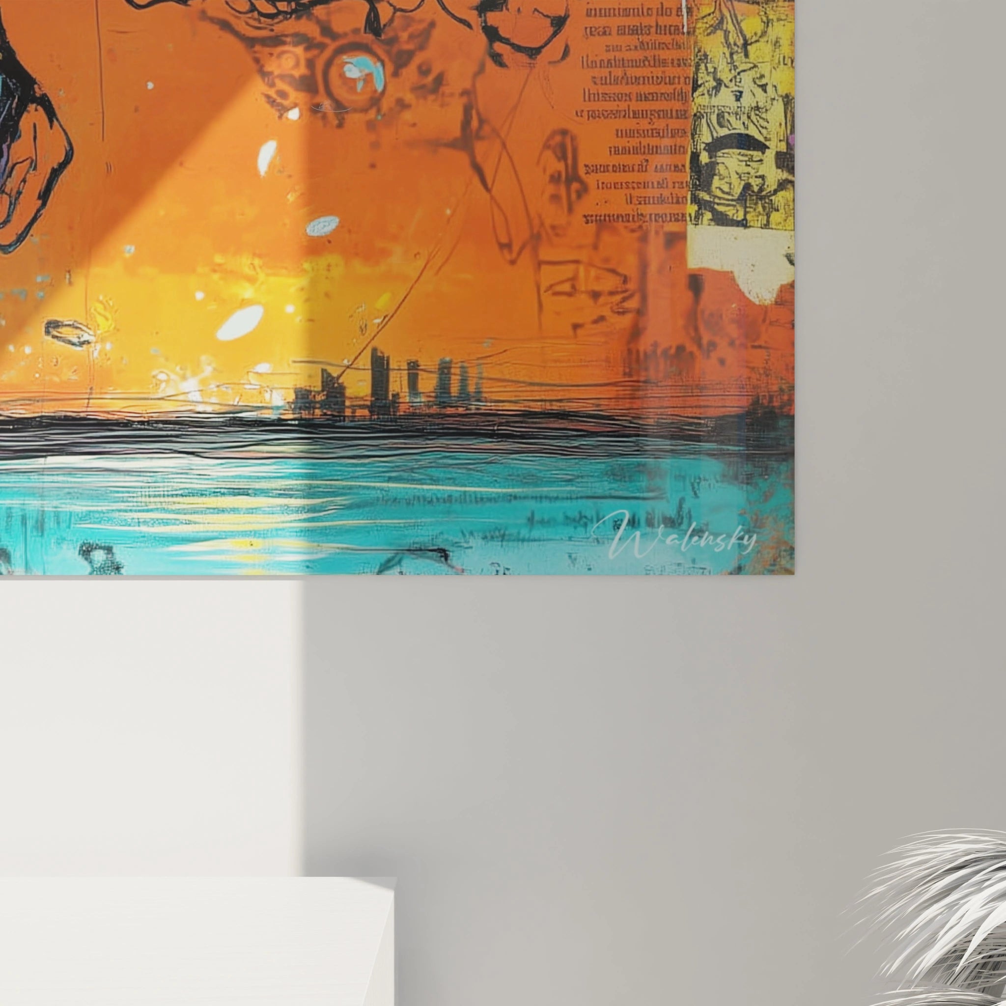 Tableau mural arbre racines de la sagesse par Walensky avec des couleurs vives et un design abstrait