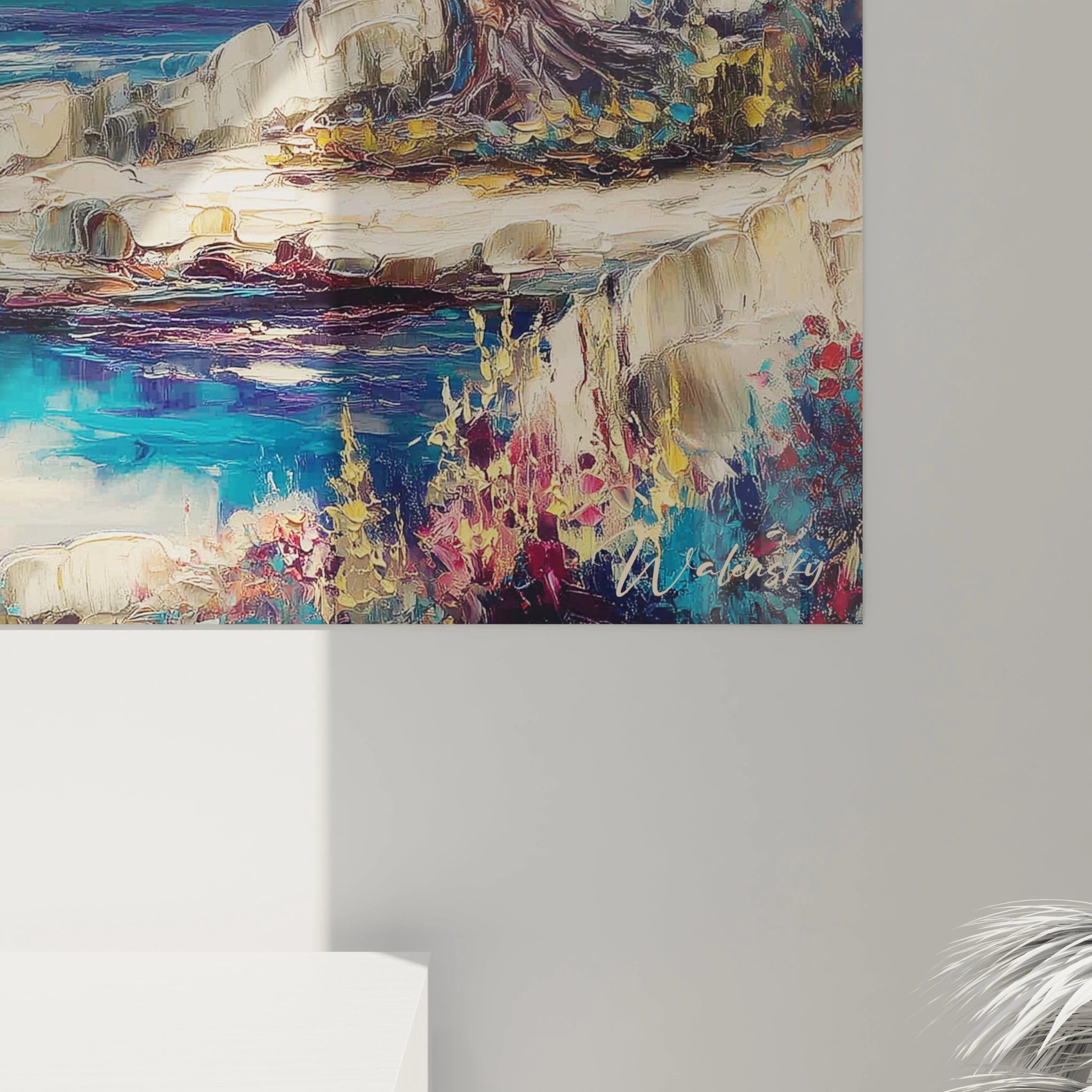 Tableau mural africain paysage avec des couleurs vives et une scène naturelle apaisante