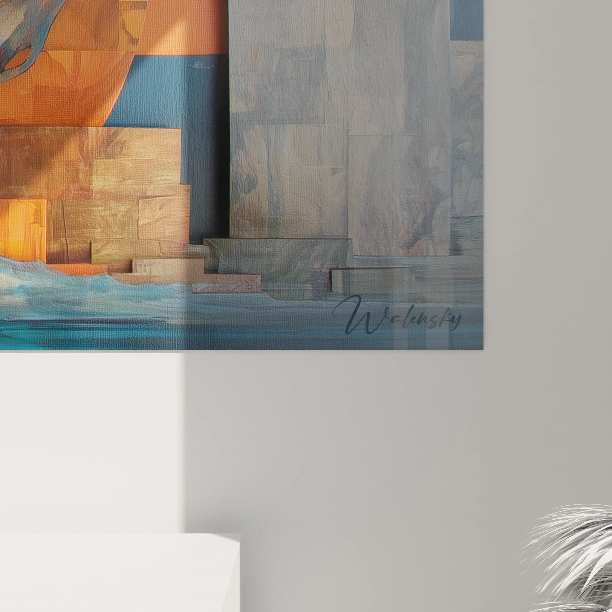 Tableau Arbre Rencontre du turquoise et de l'ambre - édition paysage africain - Walensky