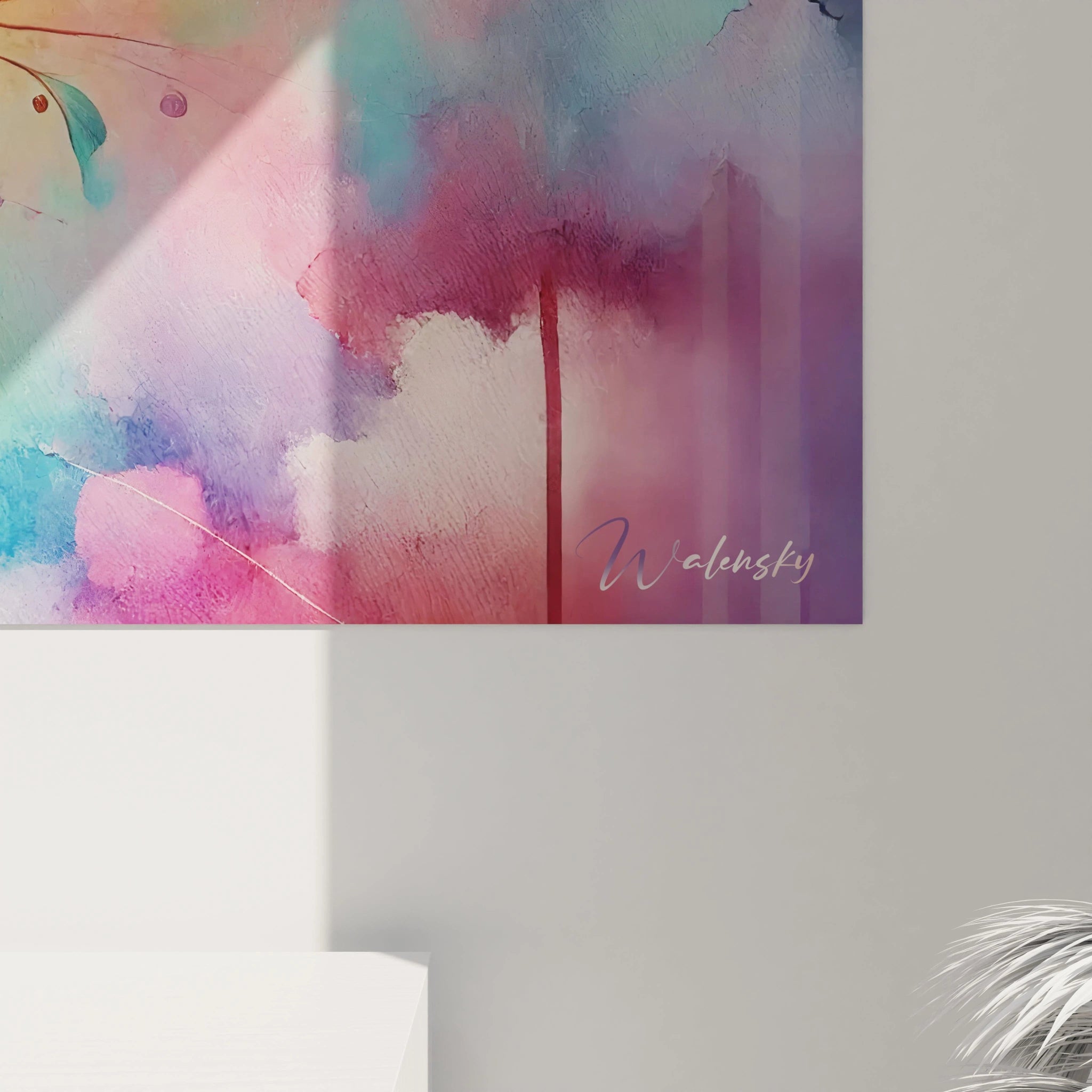 Vue de pres, ce tableau colibri revele chaque detail vibrant de ses plumes scintillantes, capturant l'essence de la nature dans votre interieur