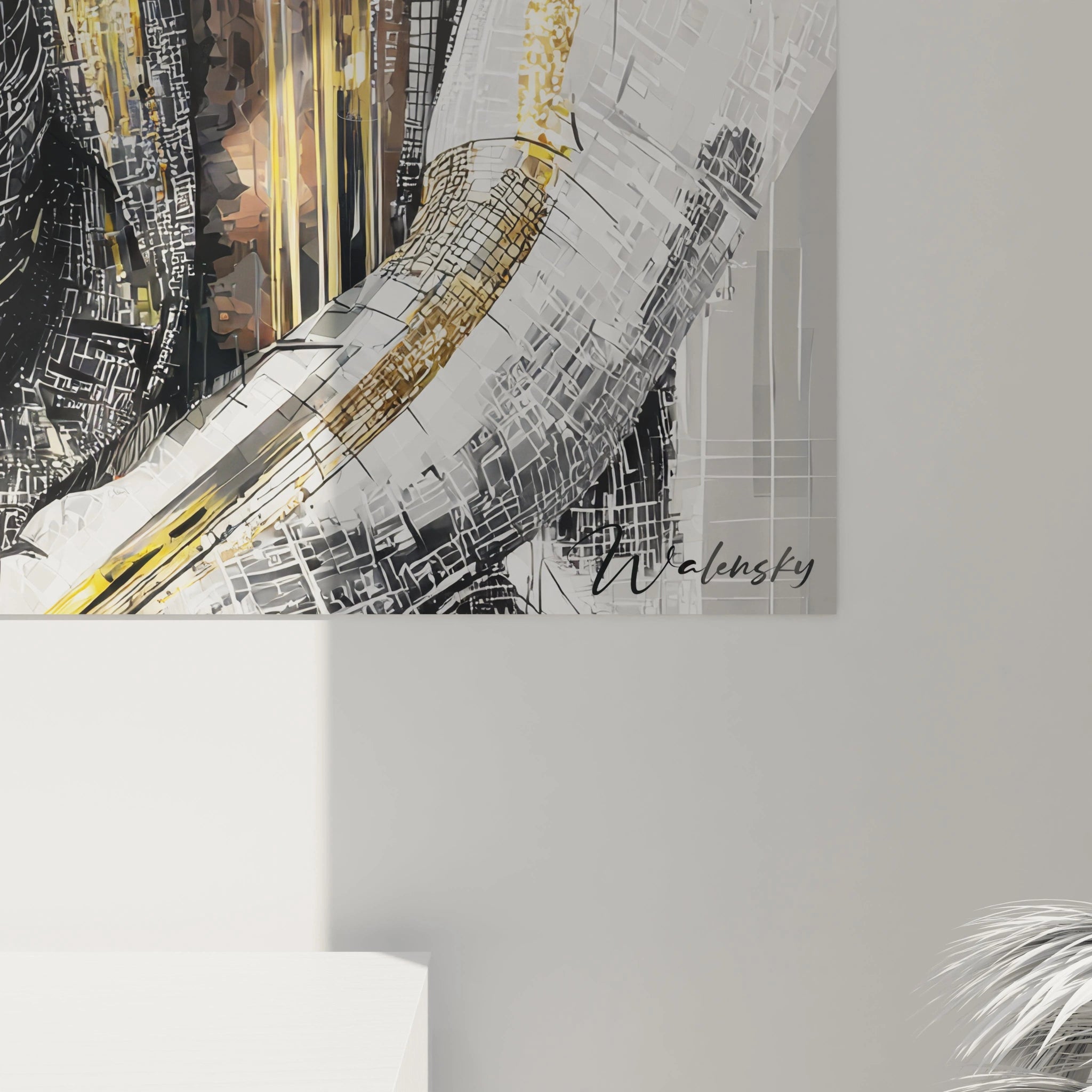 Tableau mural art numérique beauté masculine de Walensky, évoquant l'élégance masculine avec des détails modernes