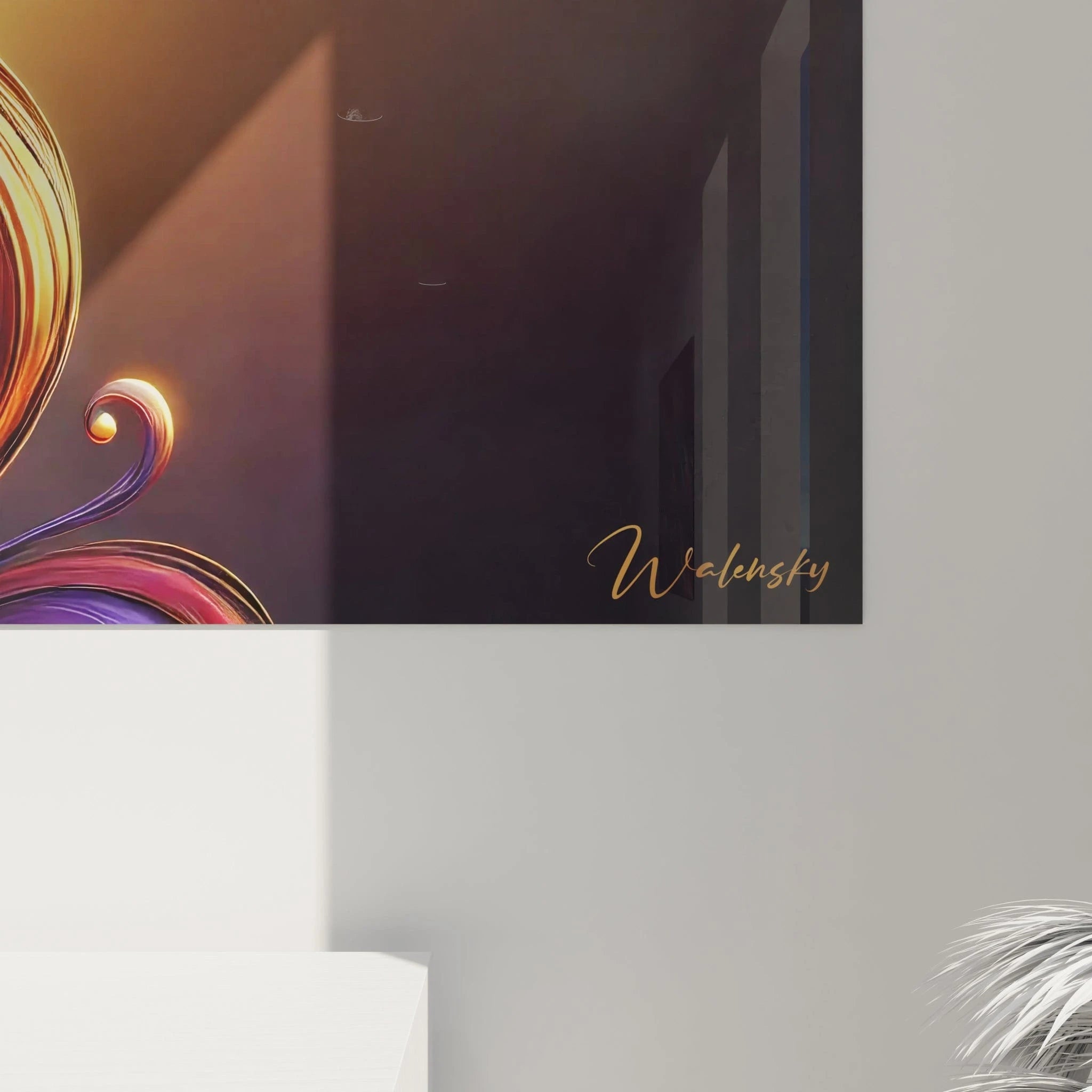 vue rapprochée du tableau cerf révélant des détails de textures fluides et brillantes aux reflets métalliques éclatants