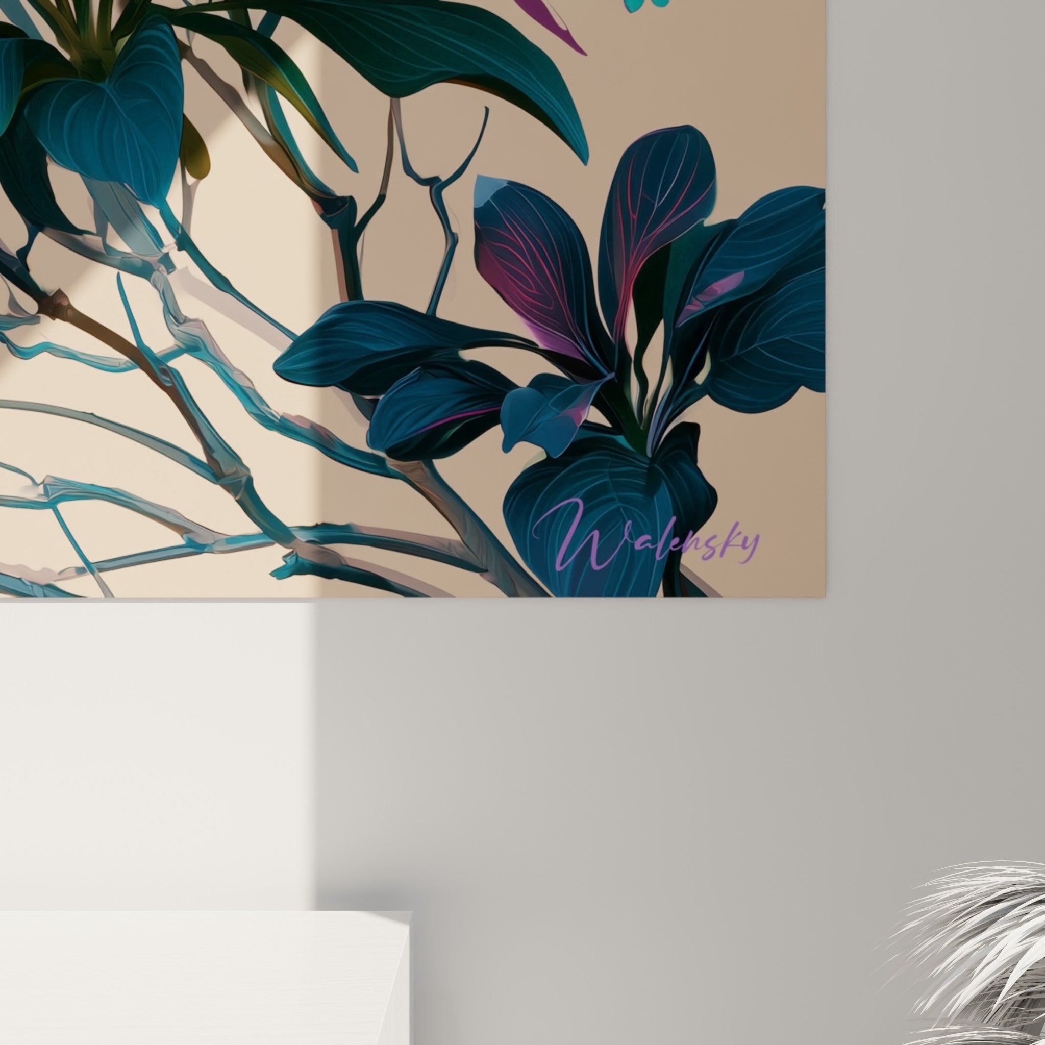Détail des pétales d'azalée où le rose et le turquoise se fondent en dégradés translucides
