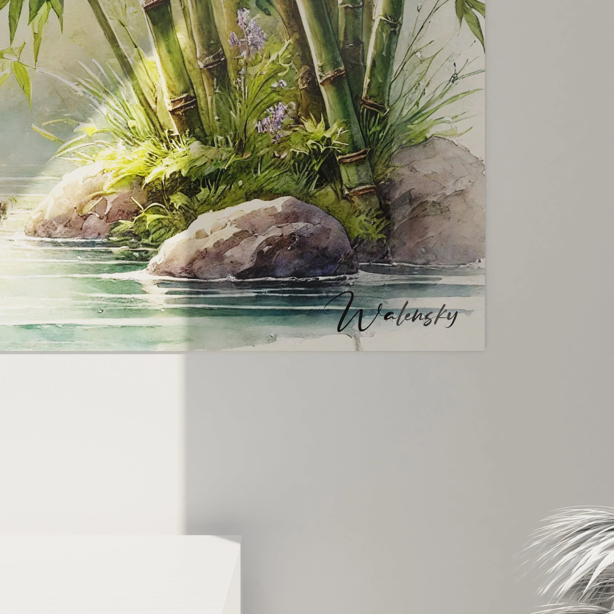 Gros plan du tableau panda geant. Admirez les details du pelage du panda, la texture douce et les bambous qui l entourent. Un tableau parfait pour ajouter une touche de nature et de paix a votre interieur.