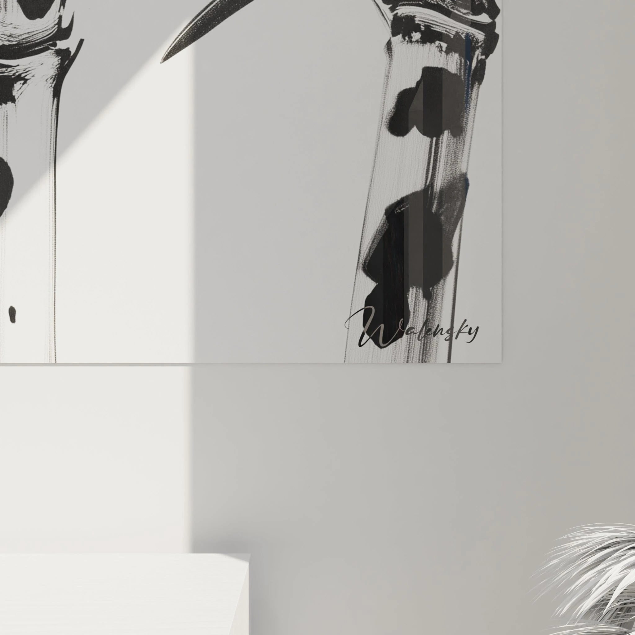 Tableau tacheté noir et blanc de Walensky, idéal pour décorer un intérieur moderne