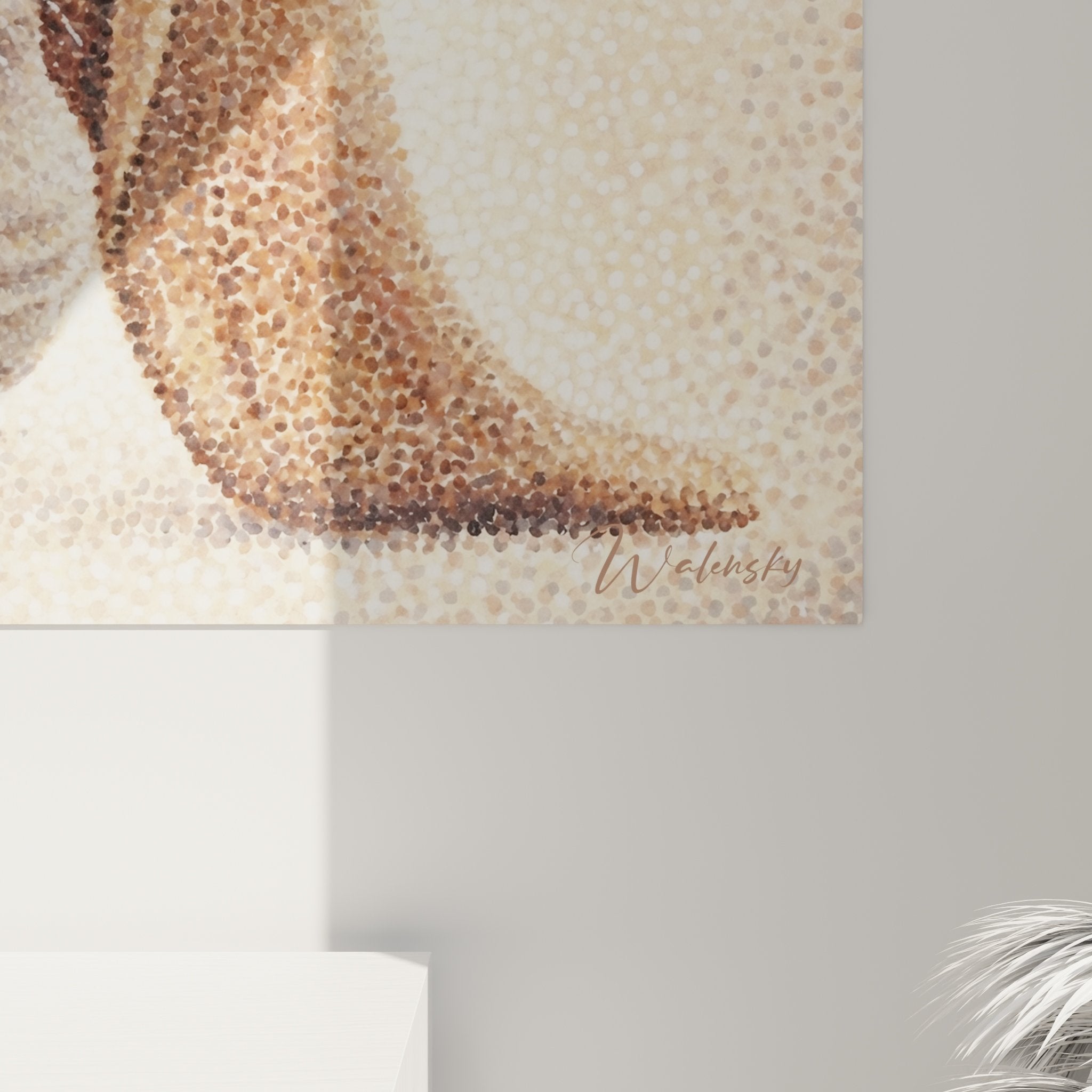 Tableau chiot Basset Hound vue ensemble décoration intérieure