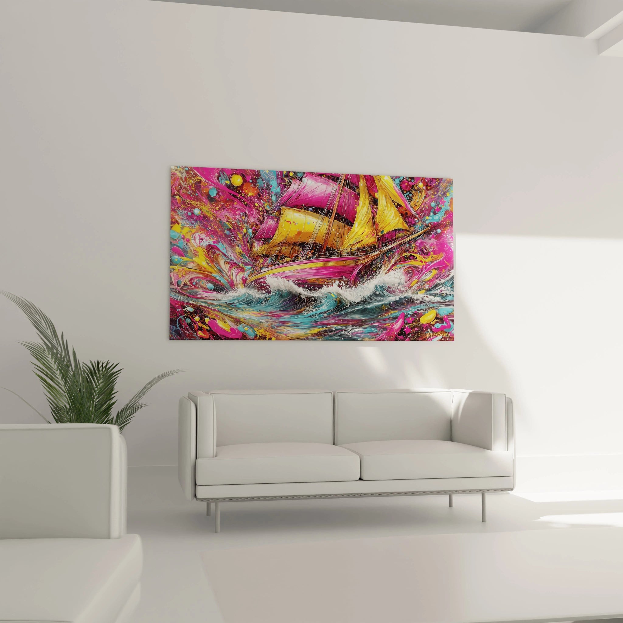 Tableau bateau pirate - Tempête psychédélique - édition couleur en folie - Walensky