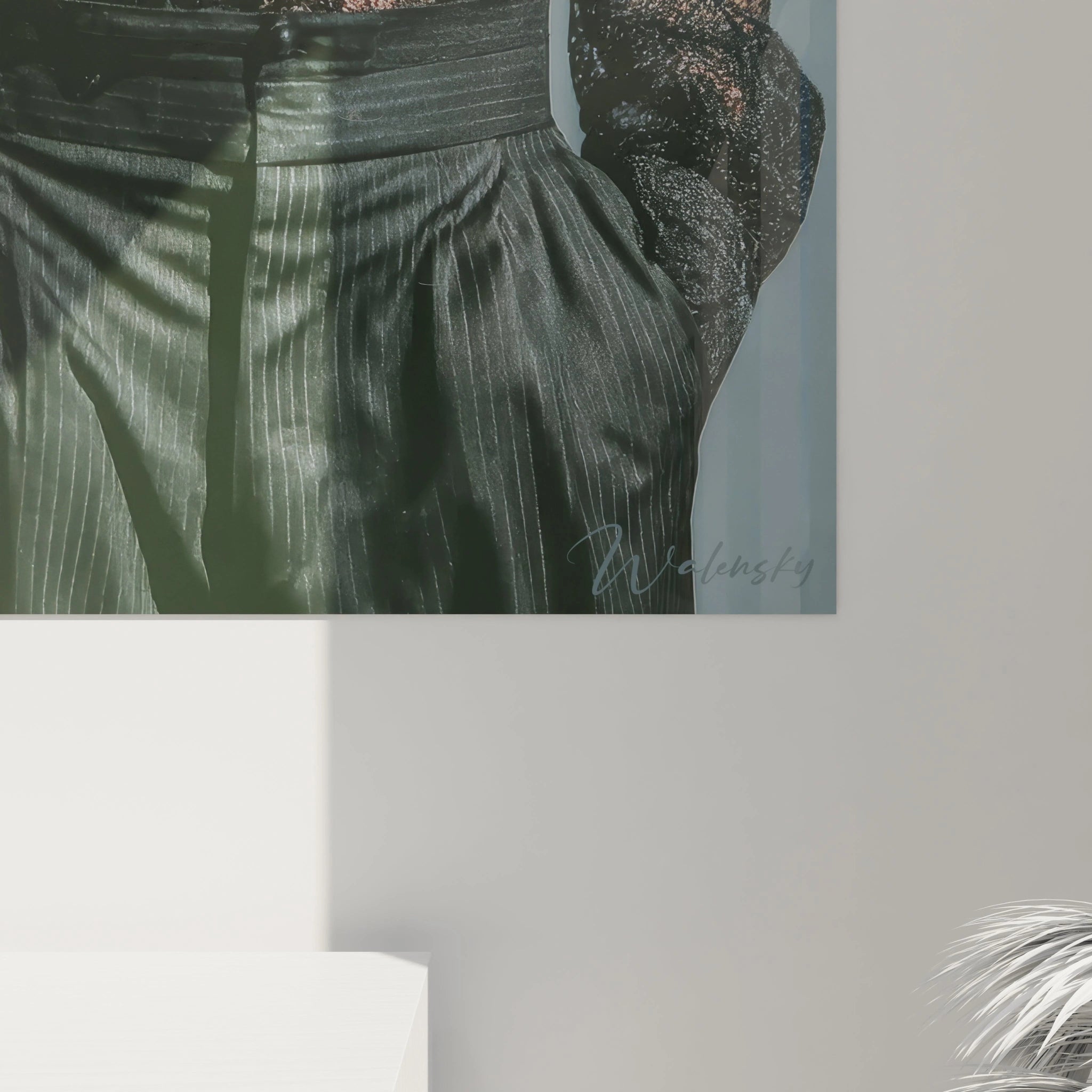 Tableau beauté masculine de Walensky, représentant un homme en tenue élégante avec des plis distinctifs