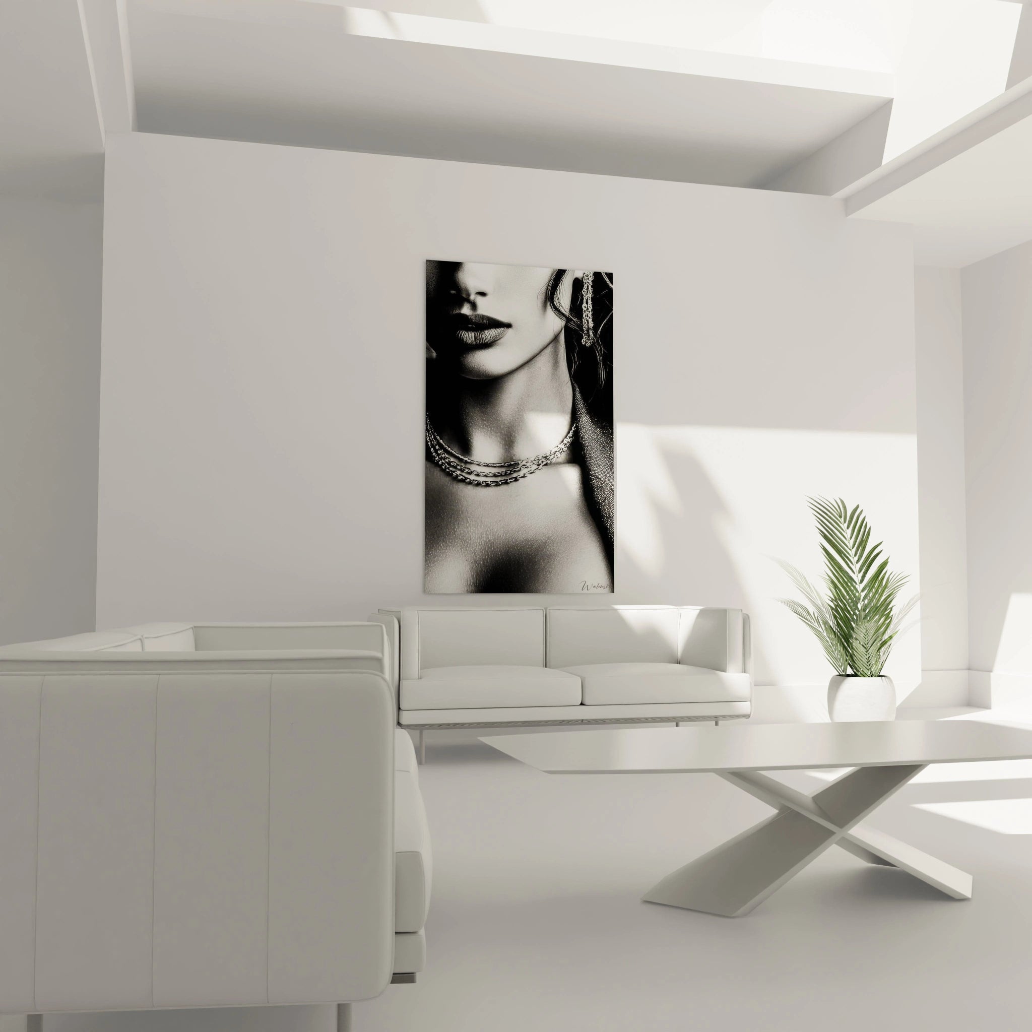 Tableau art mural femme élégante en noir et blanc pour une décoration moderne