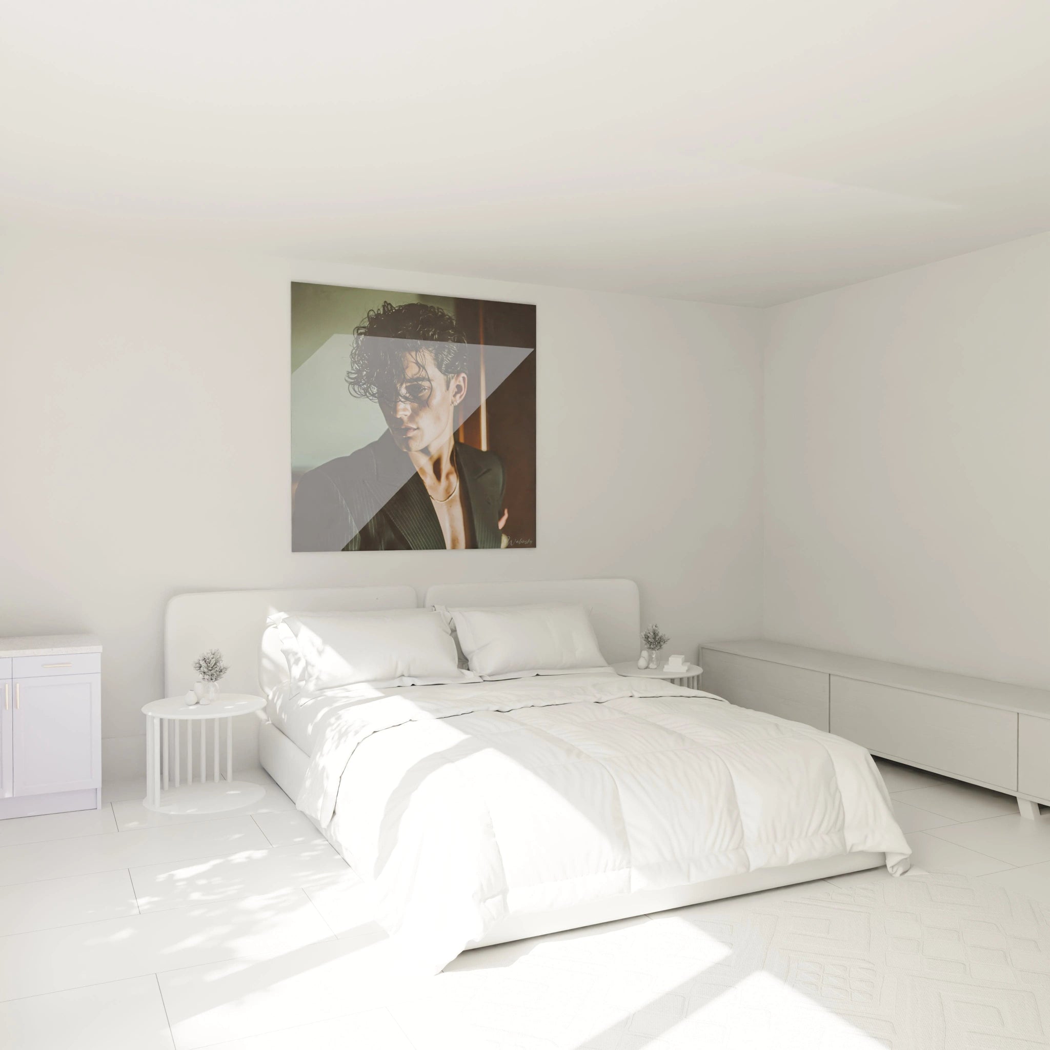 Tableau beauté masculine de Walensky, décor mural moderne dans une chambre lumineuse