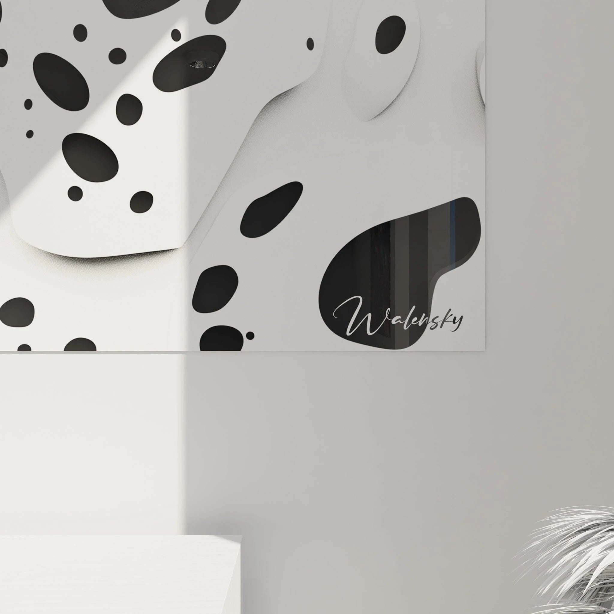 Tableau Biotope - édition tacheté noir et blanc - Walensky