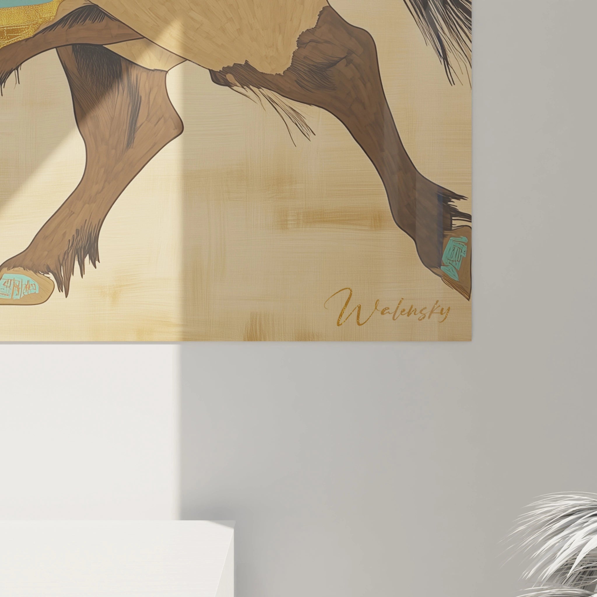 Tableau bison coloré de Walensky, art mural moderne pour décoration intérieure