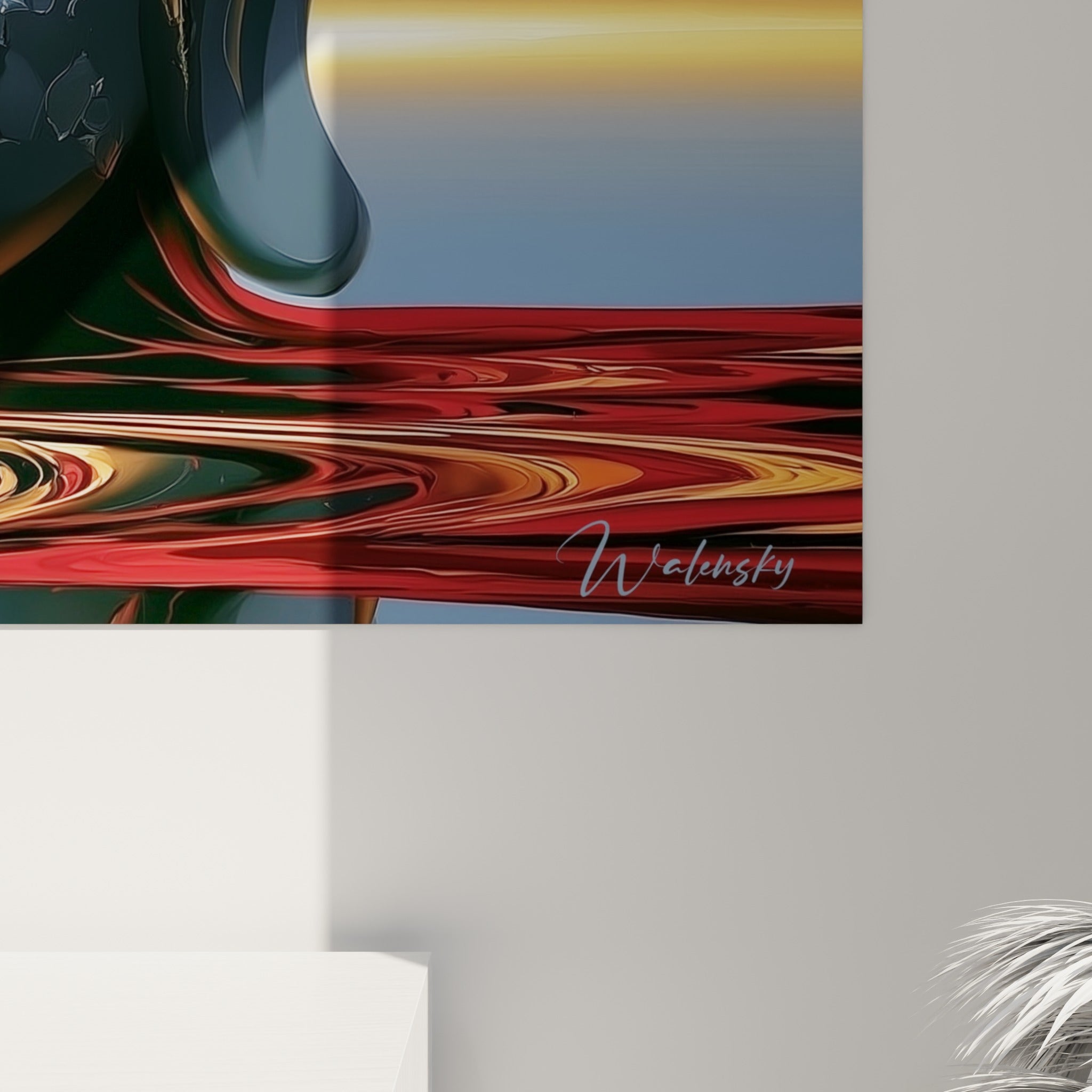 Matière tourbillonnante du tableau révélant les empâtements dorés et les coulures rouge sang près du visage