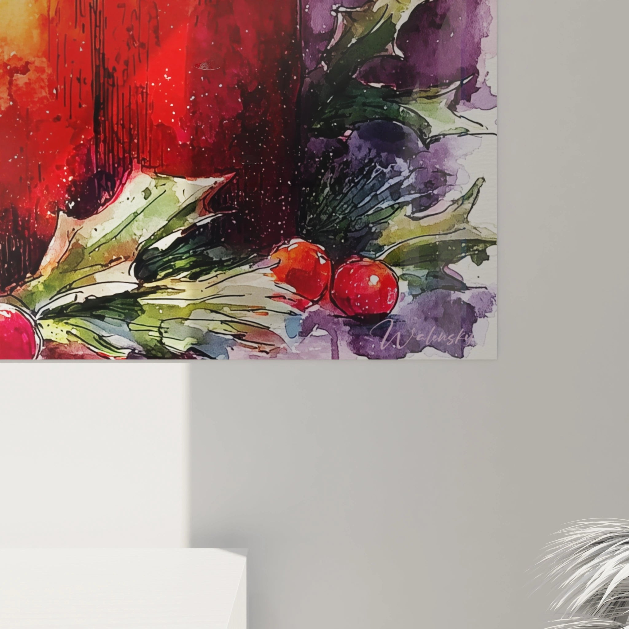 Tableau bougies Noël de Walensky avec des couleurs vives et des motifs de saison festive