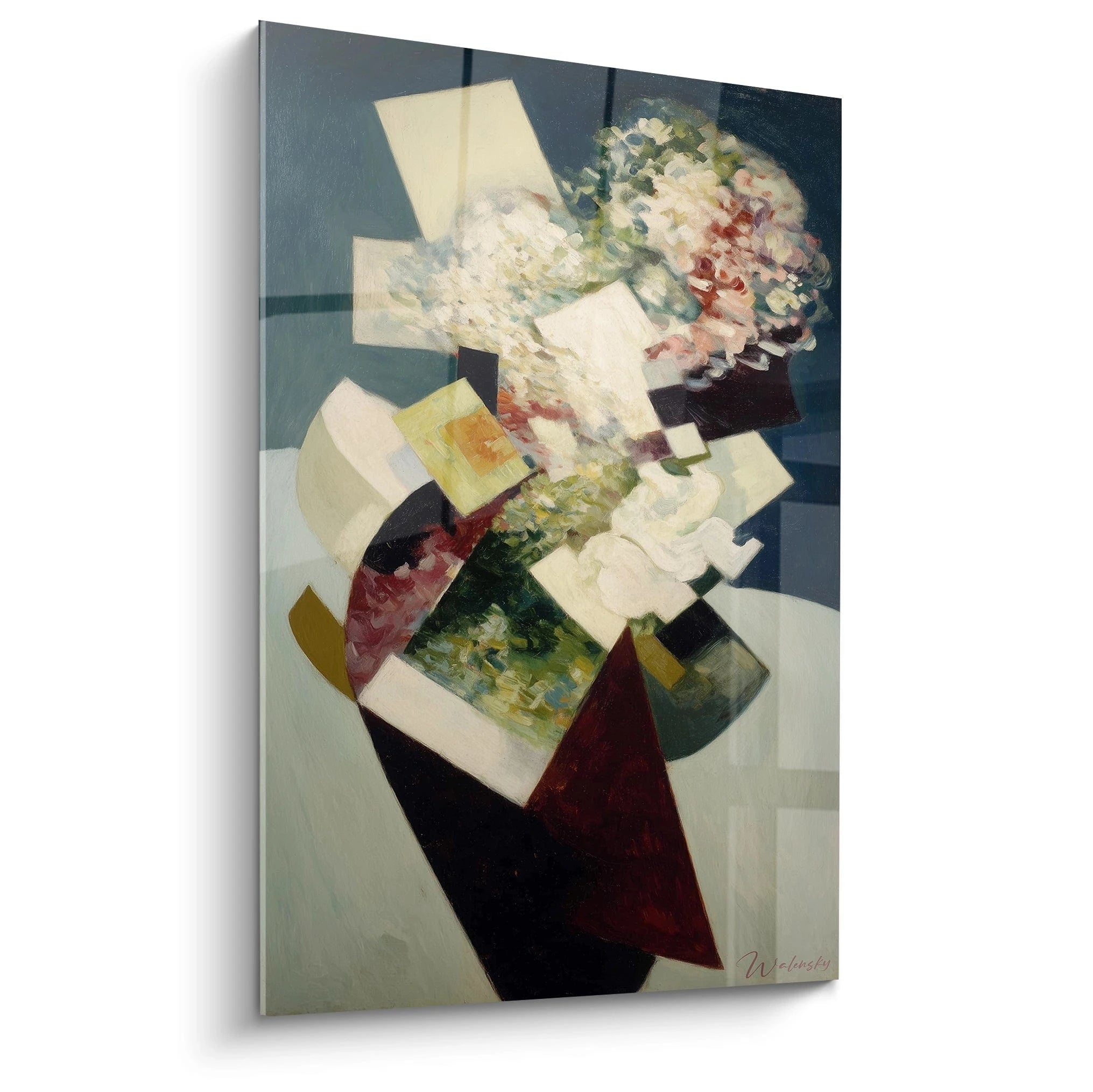 Tableau mural Walensky tableau dadaïsme bouquet abstrait aux formes géométriques et couleurs pastel