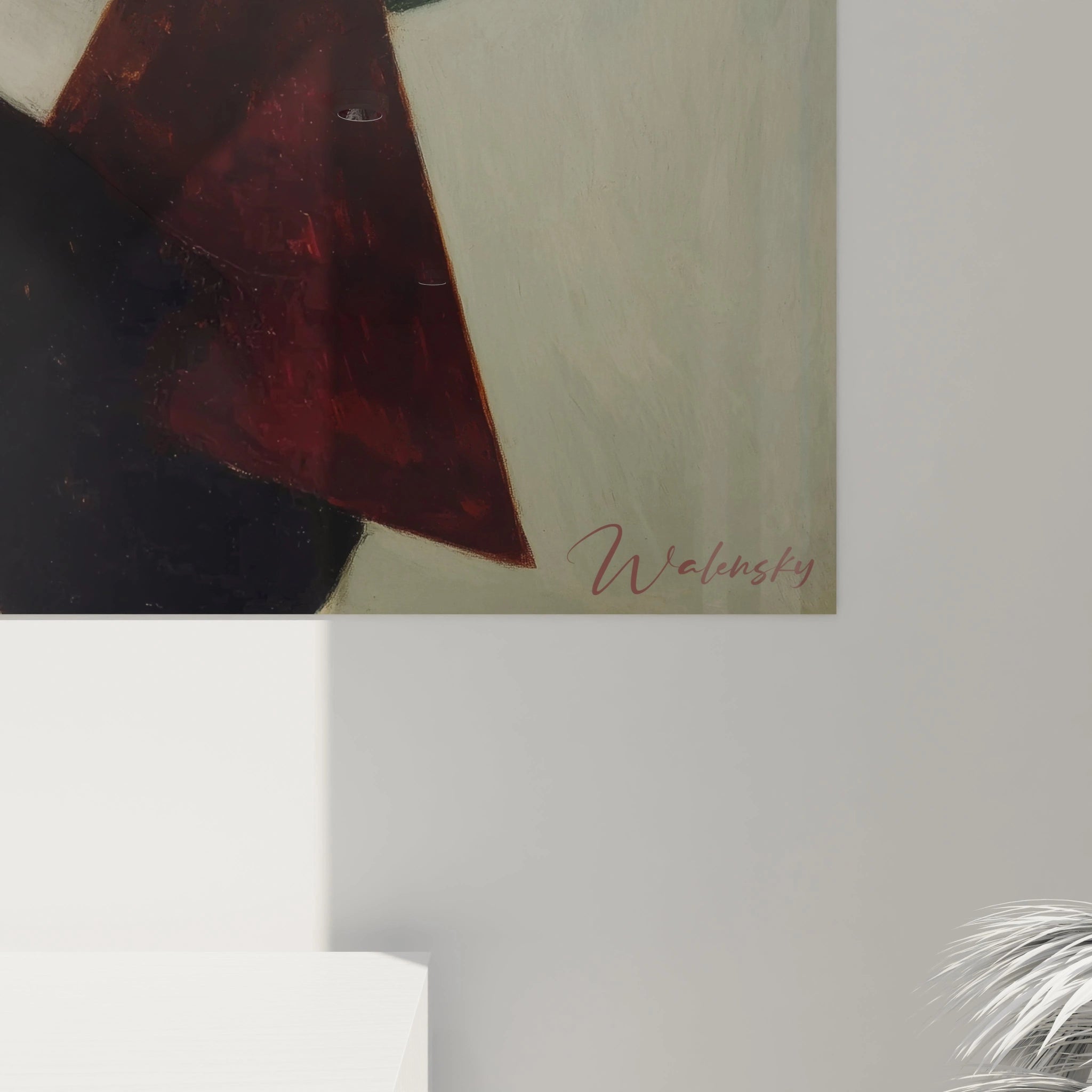 tableau dadaïsme bouquet mural Walensky gros plan fleurs jaunes signature décoration murale artistique