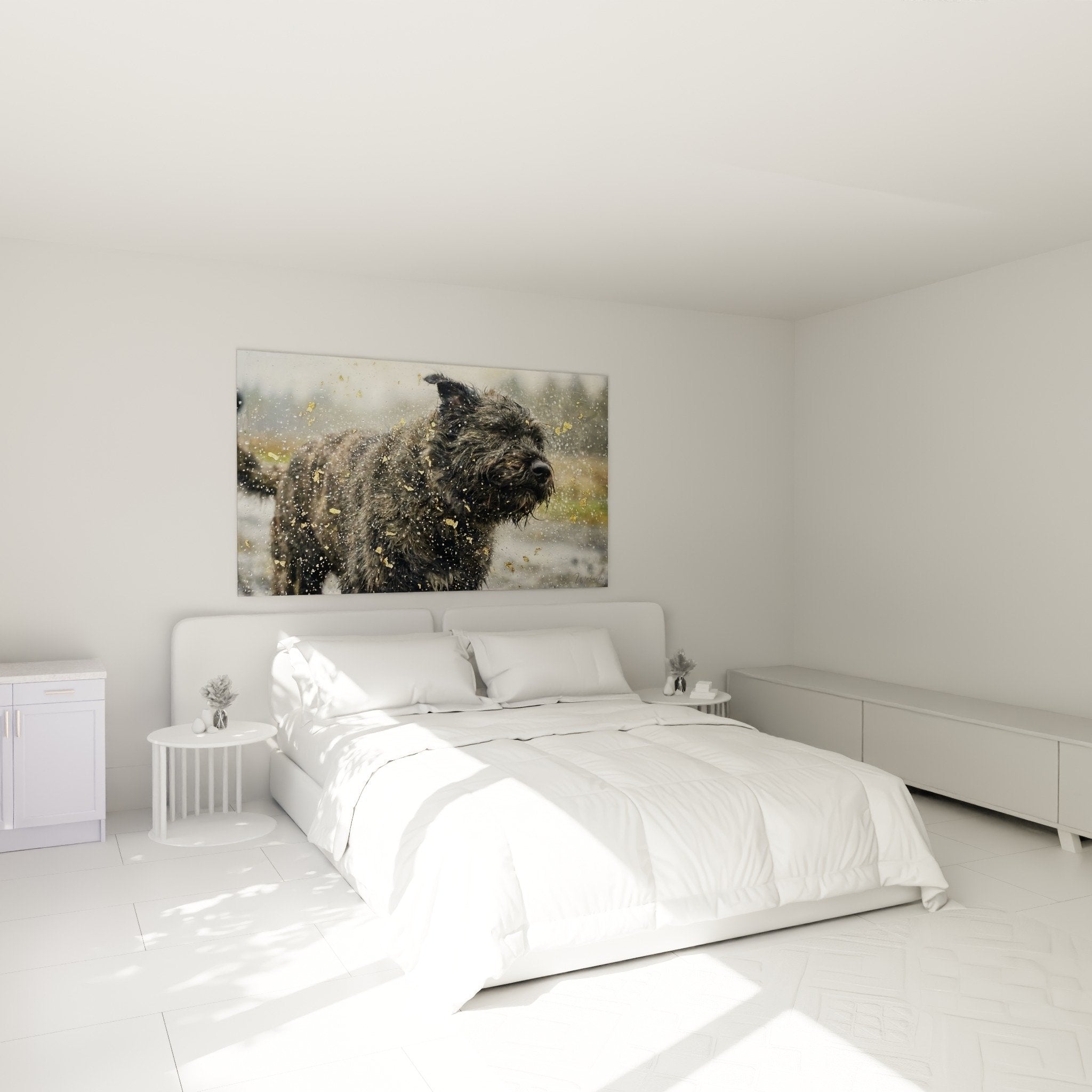 quadro cane bovaro delle fiandre scatti oro decorazione murale camera ambiente caldo