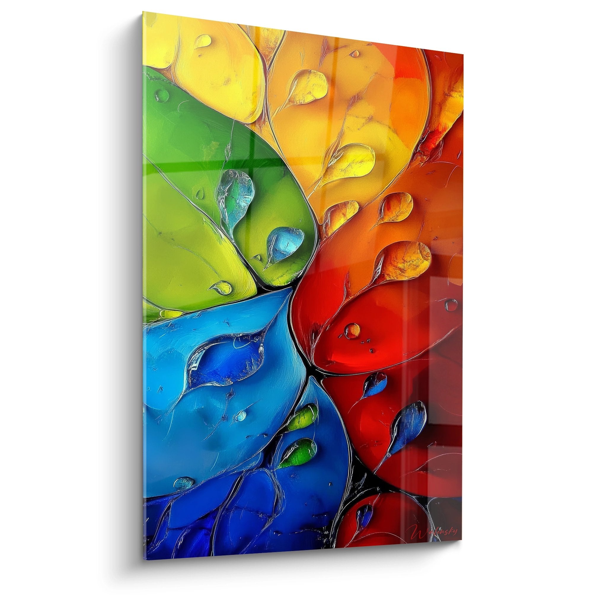 Tableau mural branches colorées multicolore abstrait avec ramifications végétales aux couleurs vives