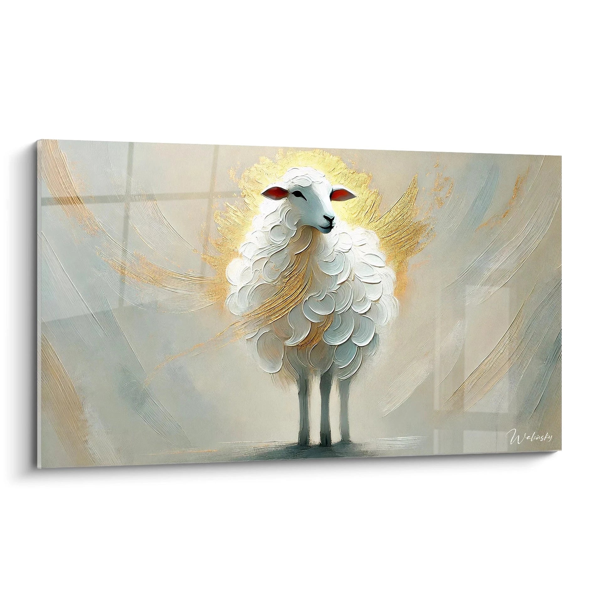 tableau mouton vue de biais capture la grace et la purete du mouton. Sa toison fluide evoque le calme et la serenite. Une touche d abstraction qui enrichit n importe quelle decoration moderne.