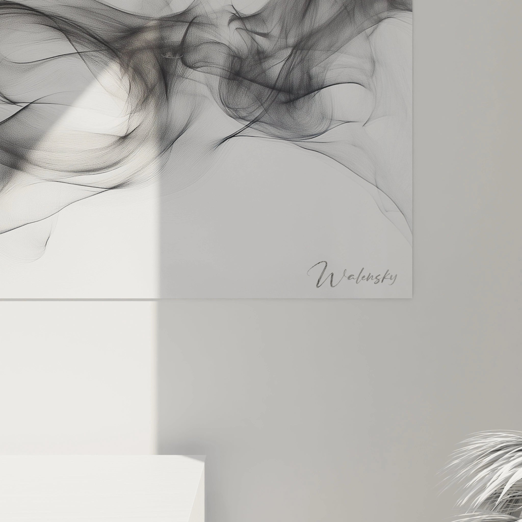 Tableau Brume Ondulante Perle - édition moderne abstrait - Walensky