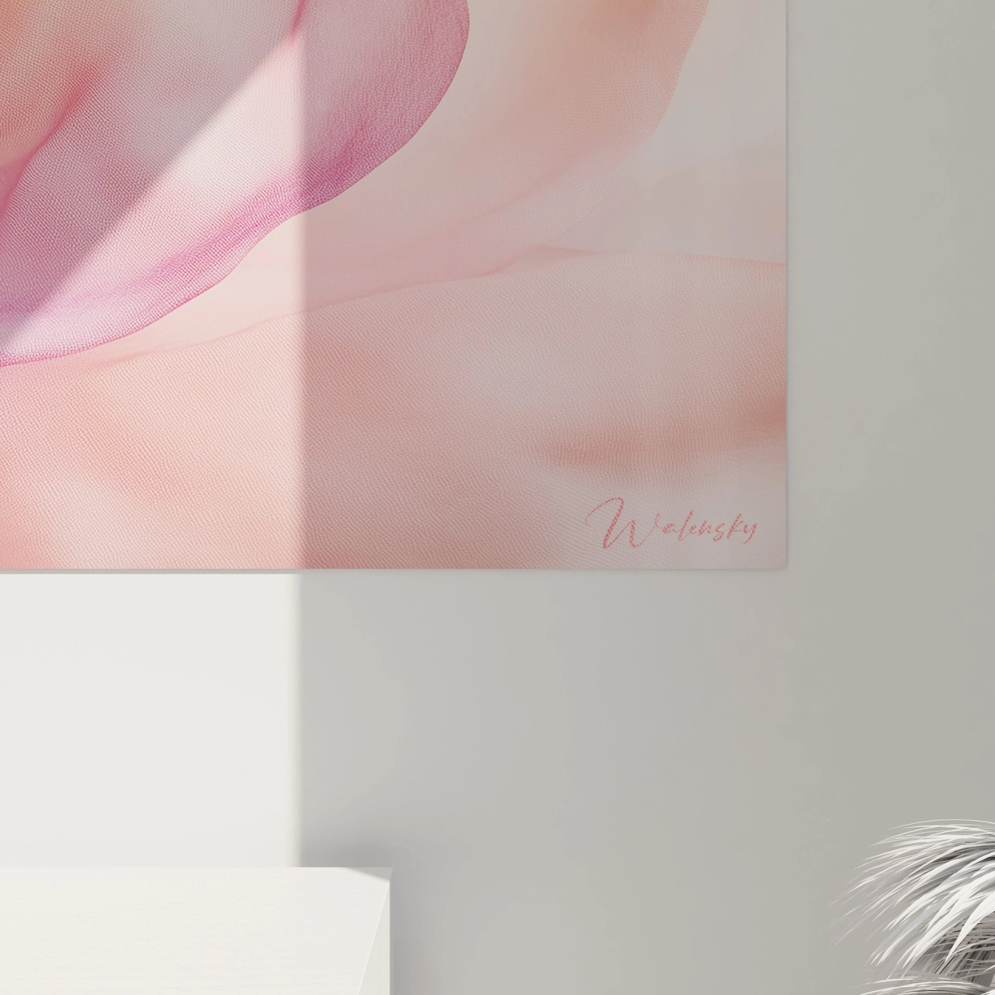 Tableau moderne abstrait de Walensky avec des tons doux et des motifs fluides