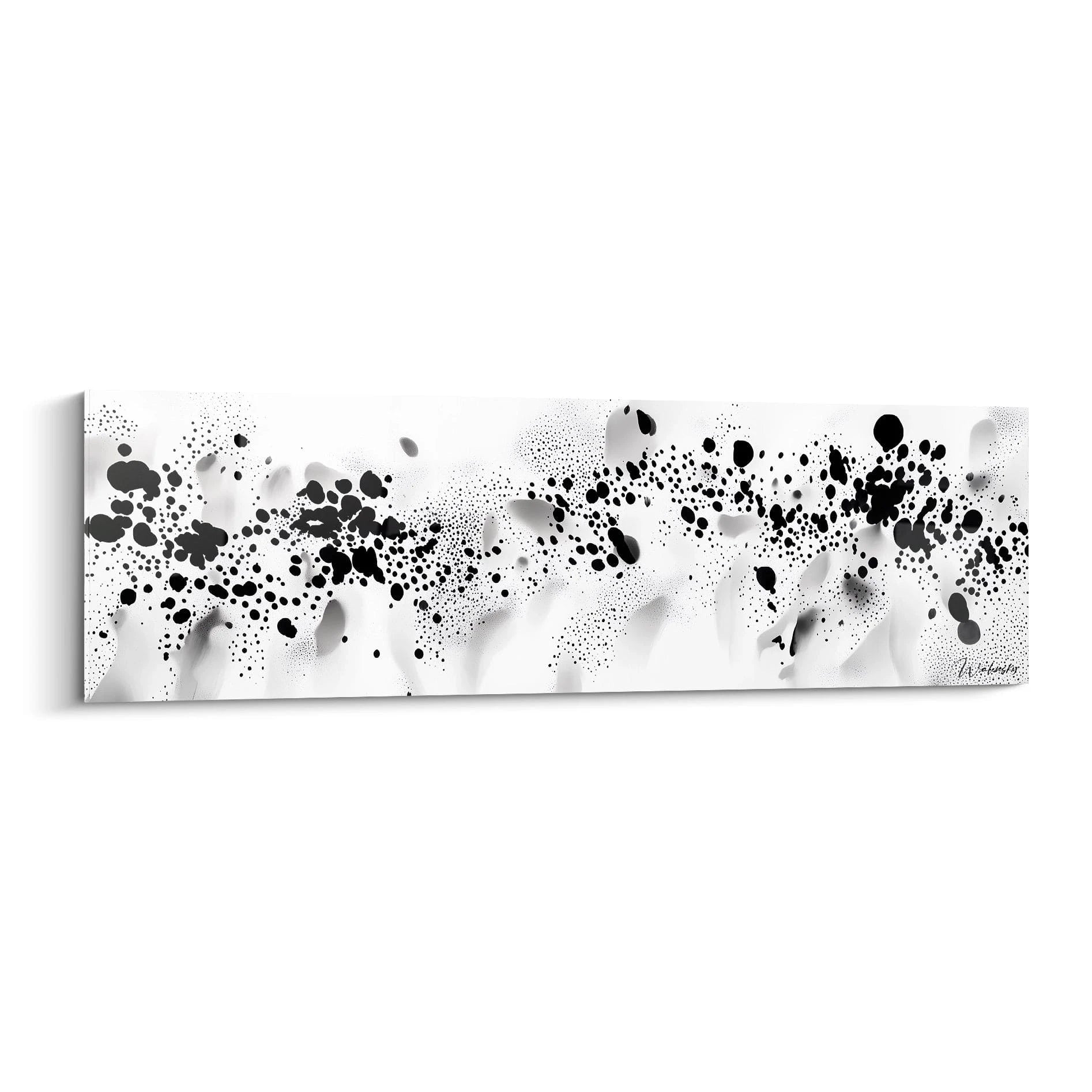 Tableau tacheté noir et blanc de Walensky avec design abstrait moderne pour décoration intérieure
