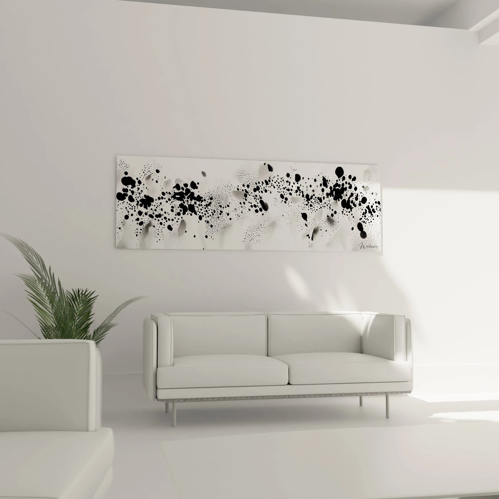 Tableau tacheté noir et blanc de Walensky pour une décoration intérieure moderne