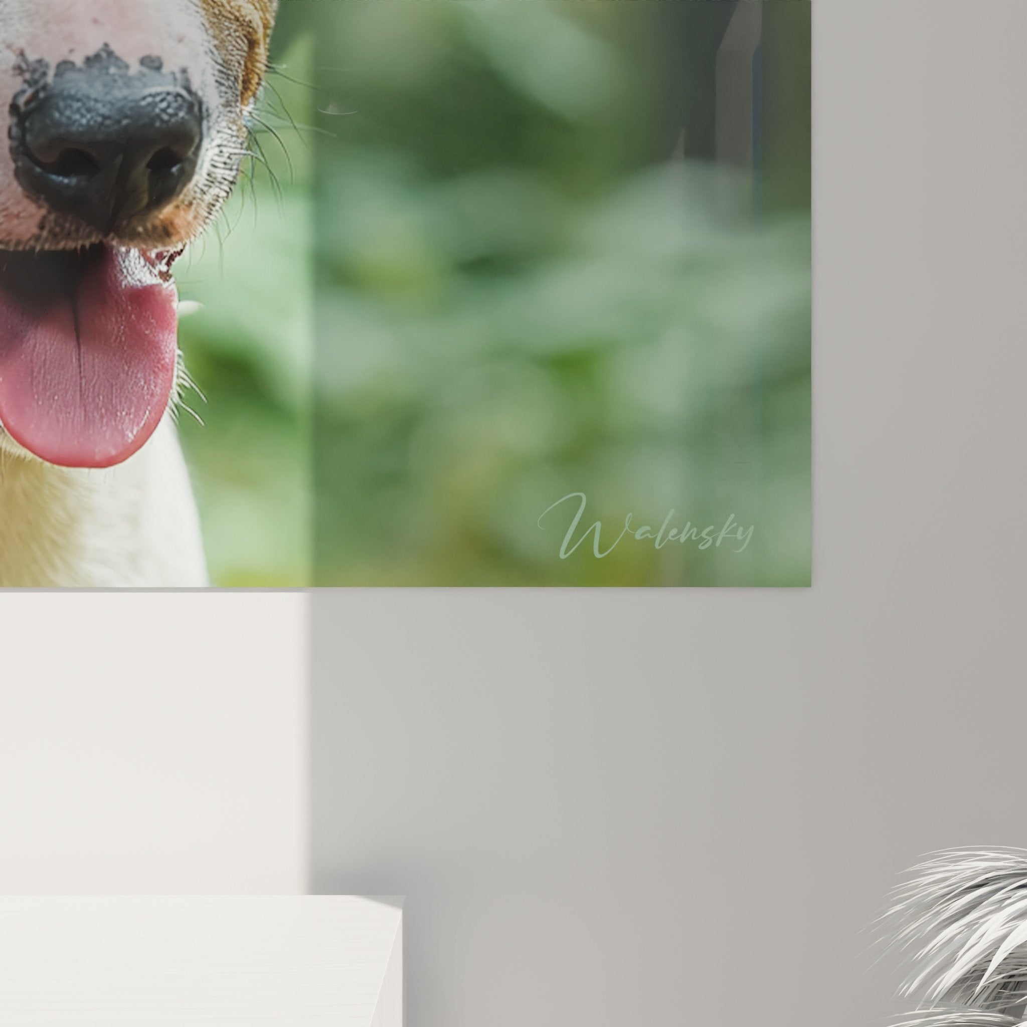 Gesamtansicht Bull Terrier Porträt Hundekunst moderne Inneneinrichtung
