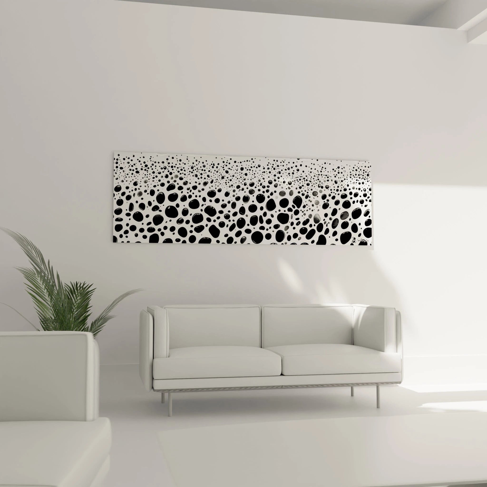 Tableau tacheté noir et blanc Walensky pour décoration moderne d'intérieur