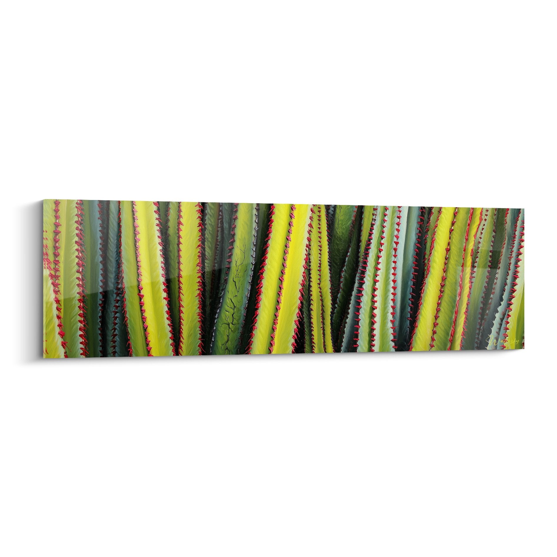 Cactus Spines Green and Red Wall Art